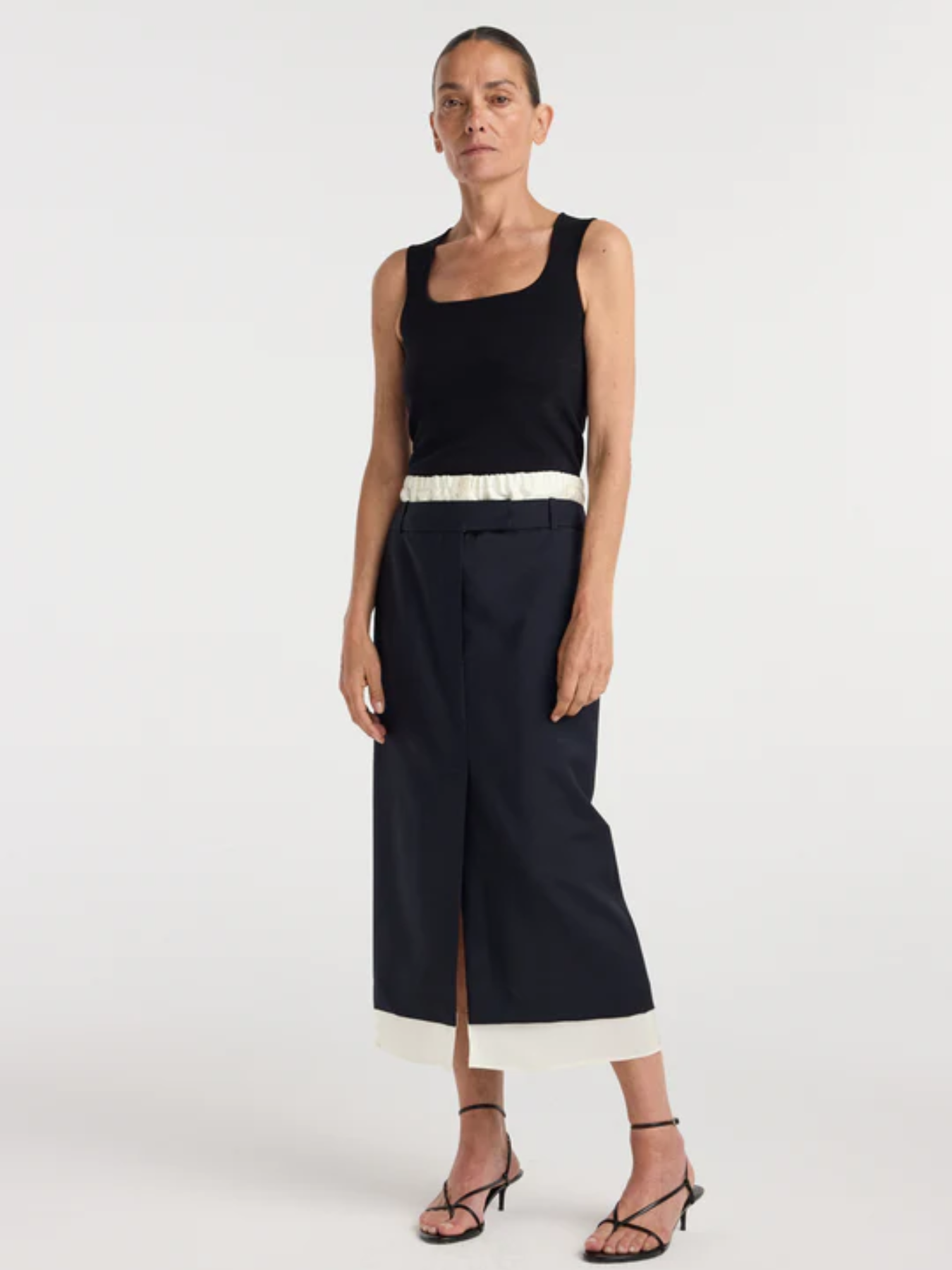 Róhe-Boxer Detailed Skirt - Navy-Skirts-Boboli-Vancouver-Canada