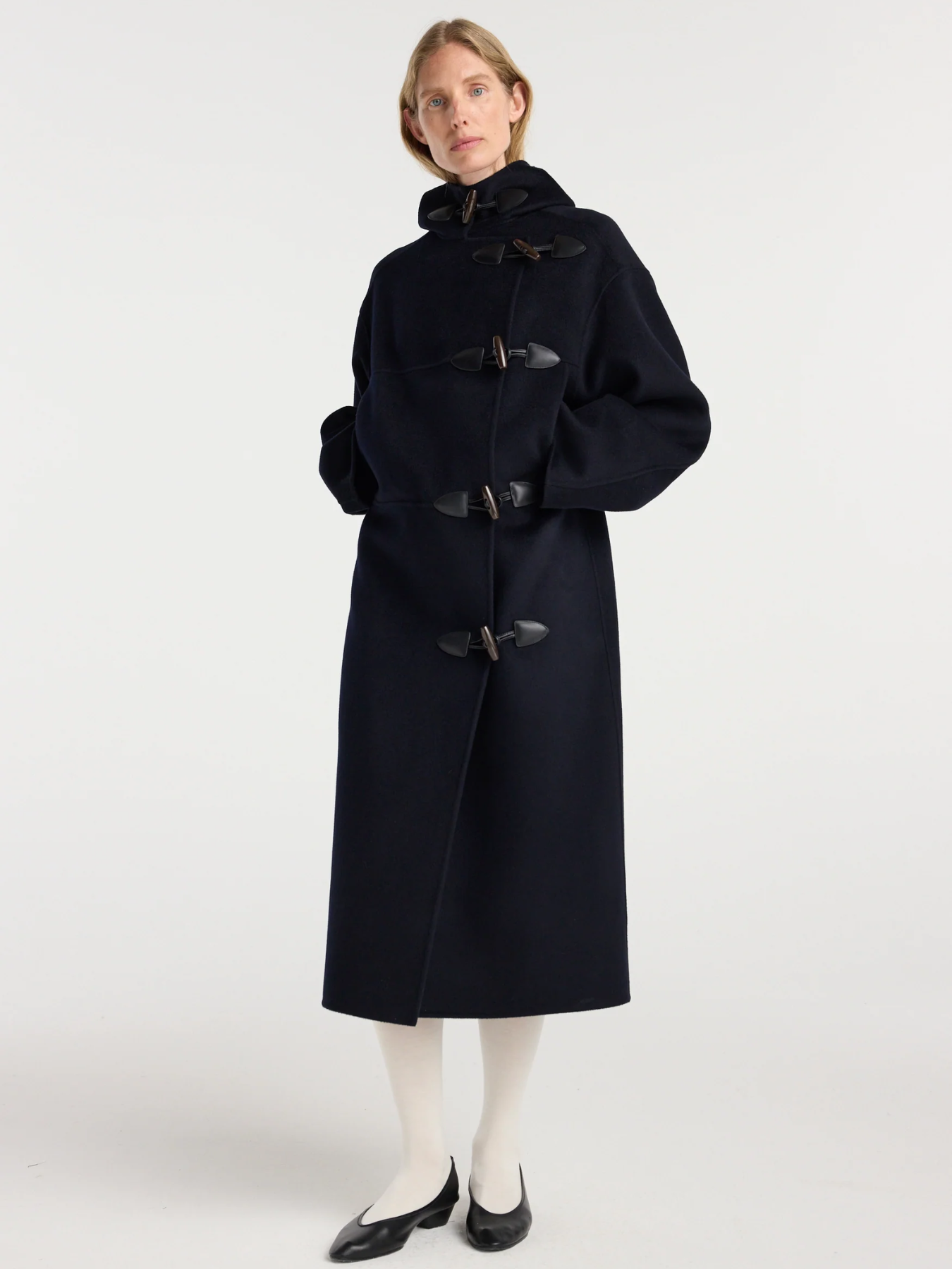 Róhe-Double-Faced Wool Duffel Coat - Navy-Coats-Boboli-Vancouver-Canada