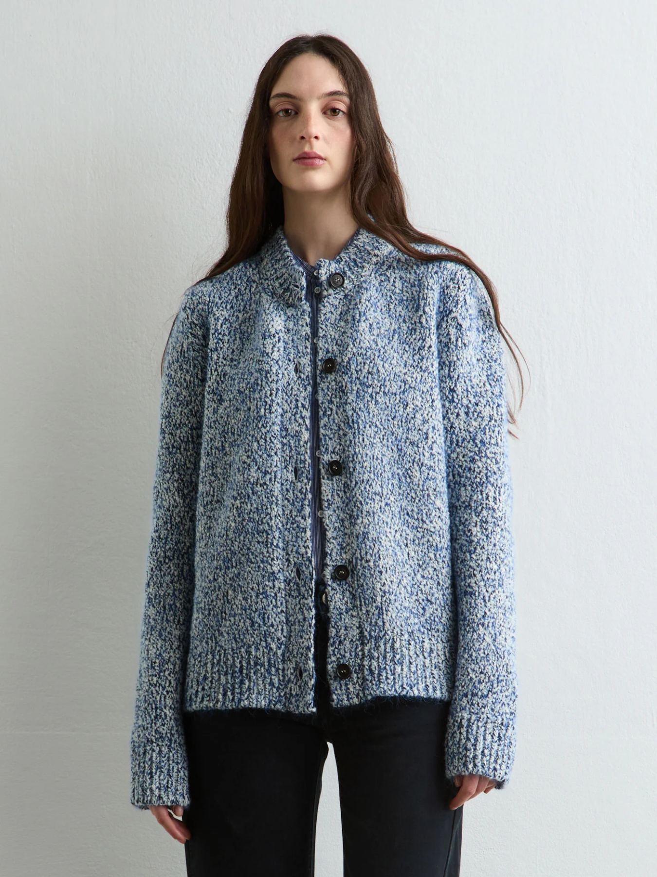 Massimo Alba-Demetra Round-Neck Cardigan - Royal Blue-Cardigans-Boboli-Vancouver-Canada