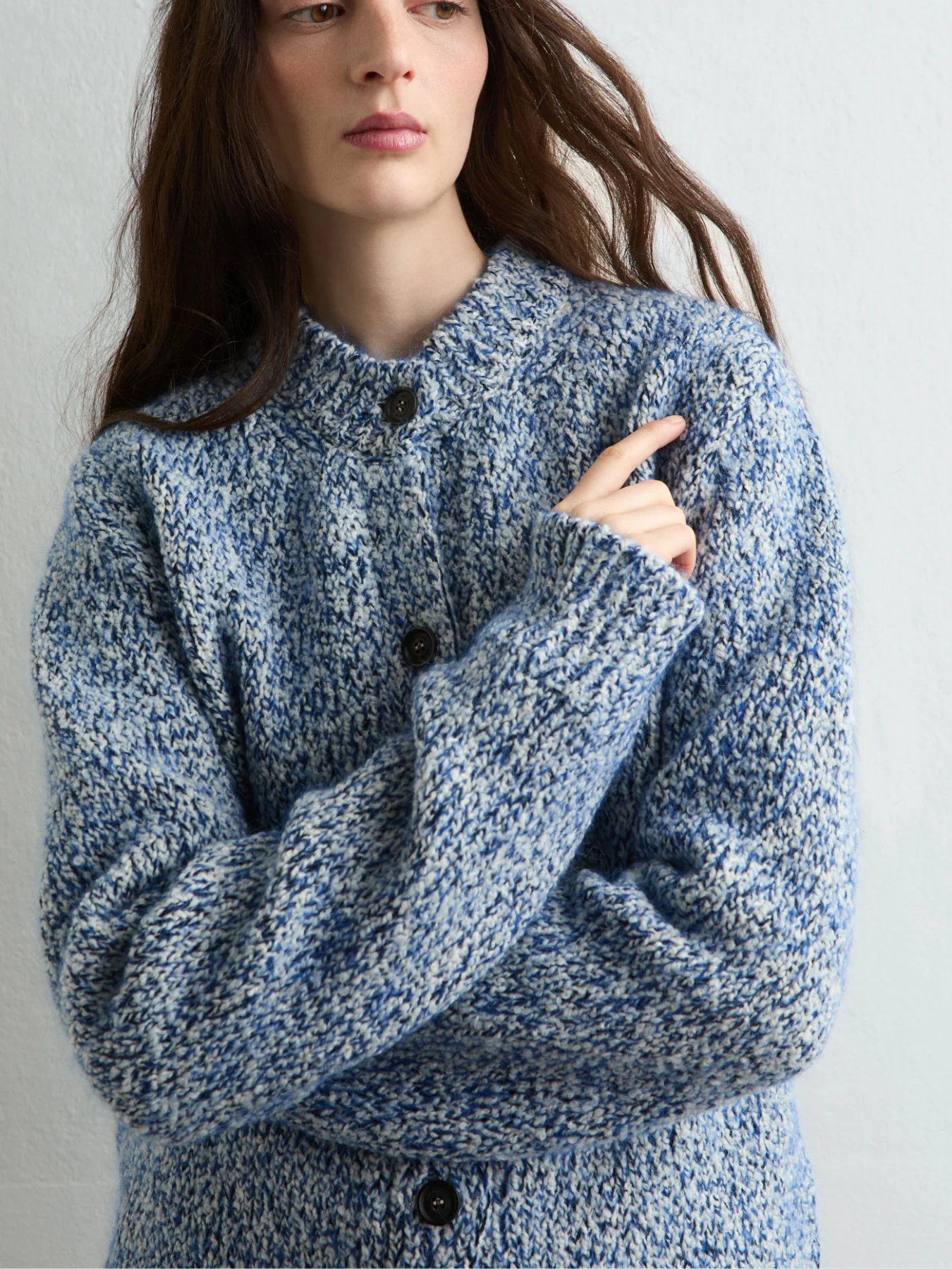 Massimo Alba-Demetra Round-Neck Cardigan - Royal Blue-Cardigans-Boboli-Vancouver-Canada
