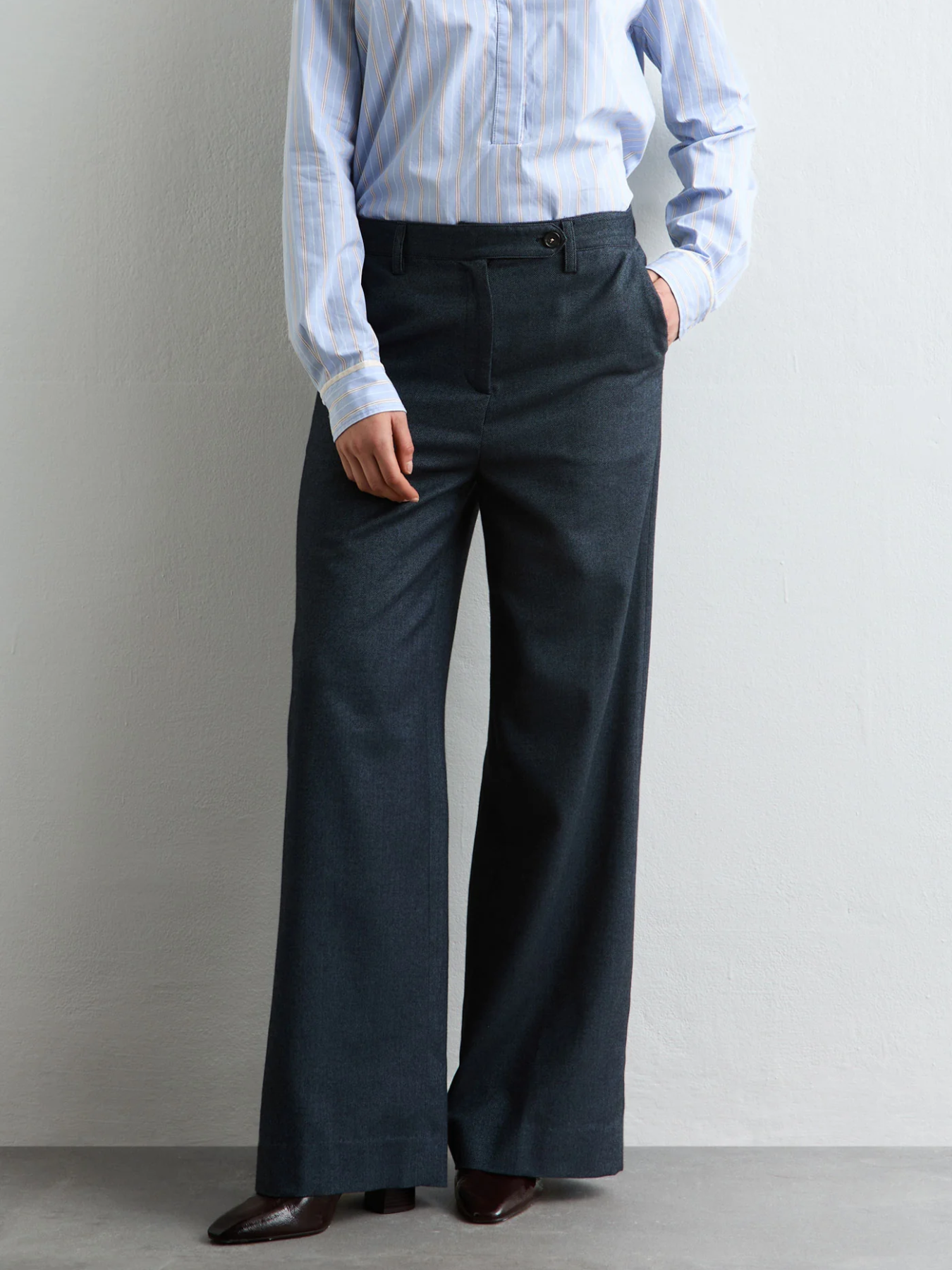 Massimo Alba-Lamia High-Waist Wide-Leg Pant - Blu-Pants-Boboli-Vancouver-Canada