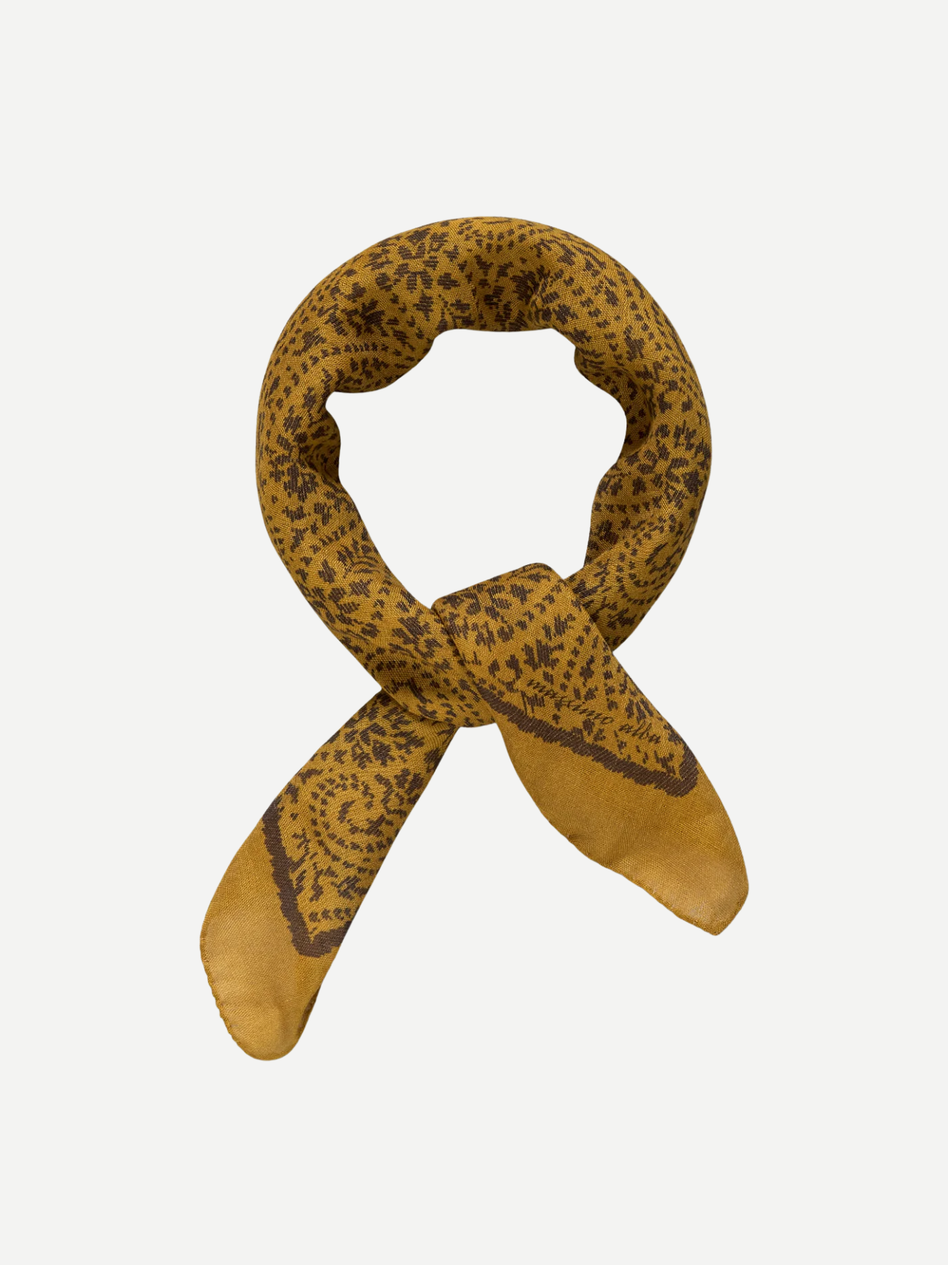 Massimo Alba-Bandana Floral 70X70 Cm - Nugget Gold-Accessories-Boboli-Vancouver-Canada