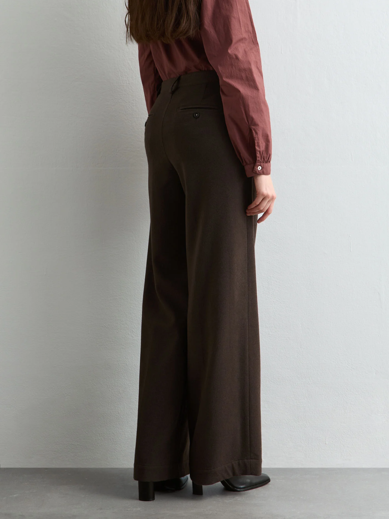 Massimo Alba-Lamia High-Waist Wide-Leg Pant - Brown-Pants-Boboli-Vancouver-Canada