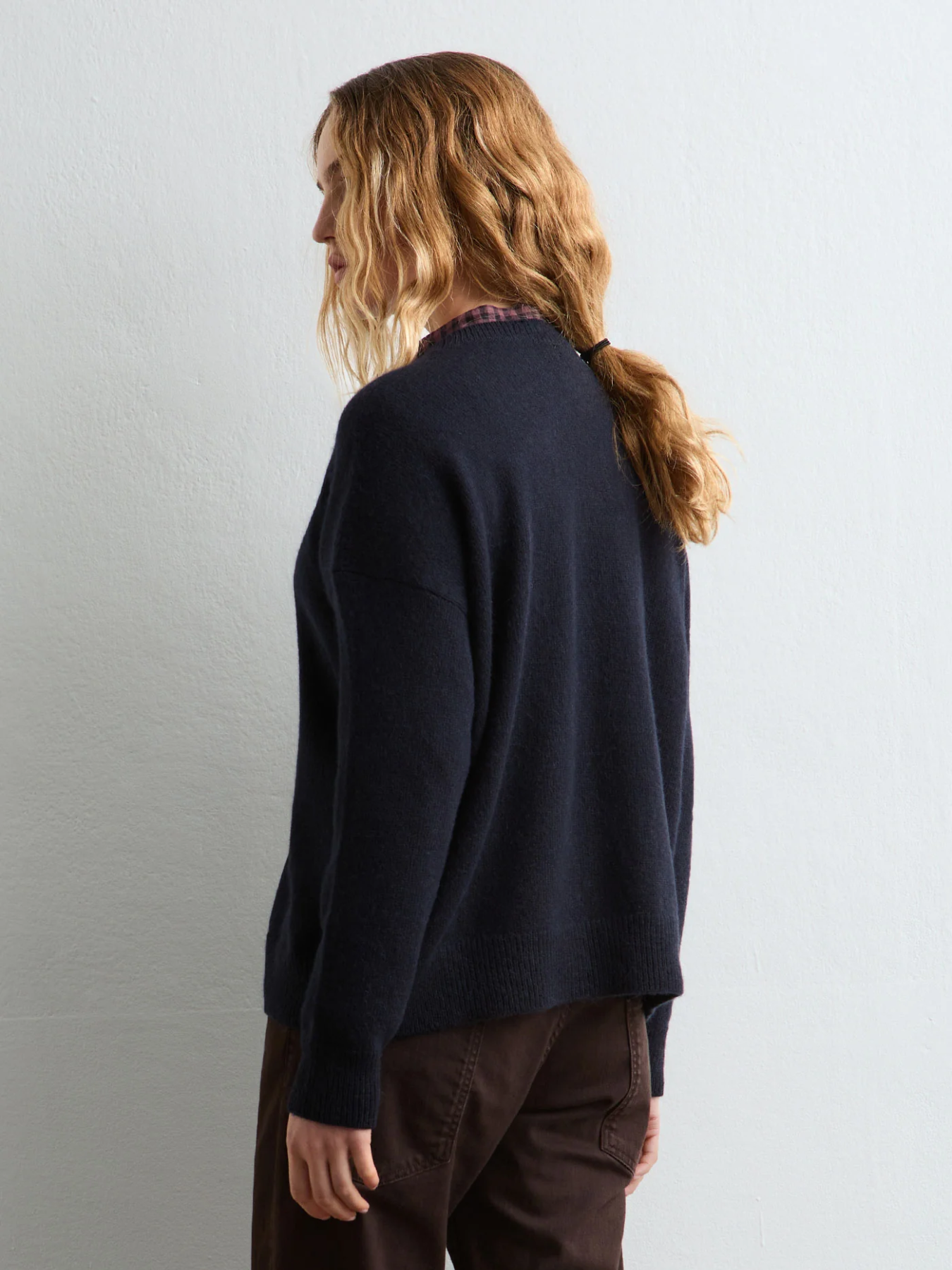 Massimo Alba-Francesca Round Neck Wool Sweater - Navy-Sweaters-Boboli-Vancouver-Canada