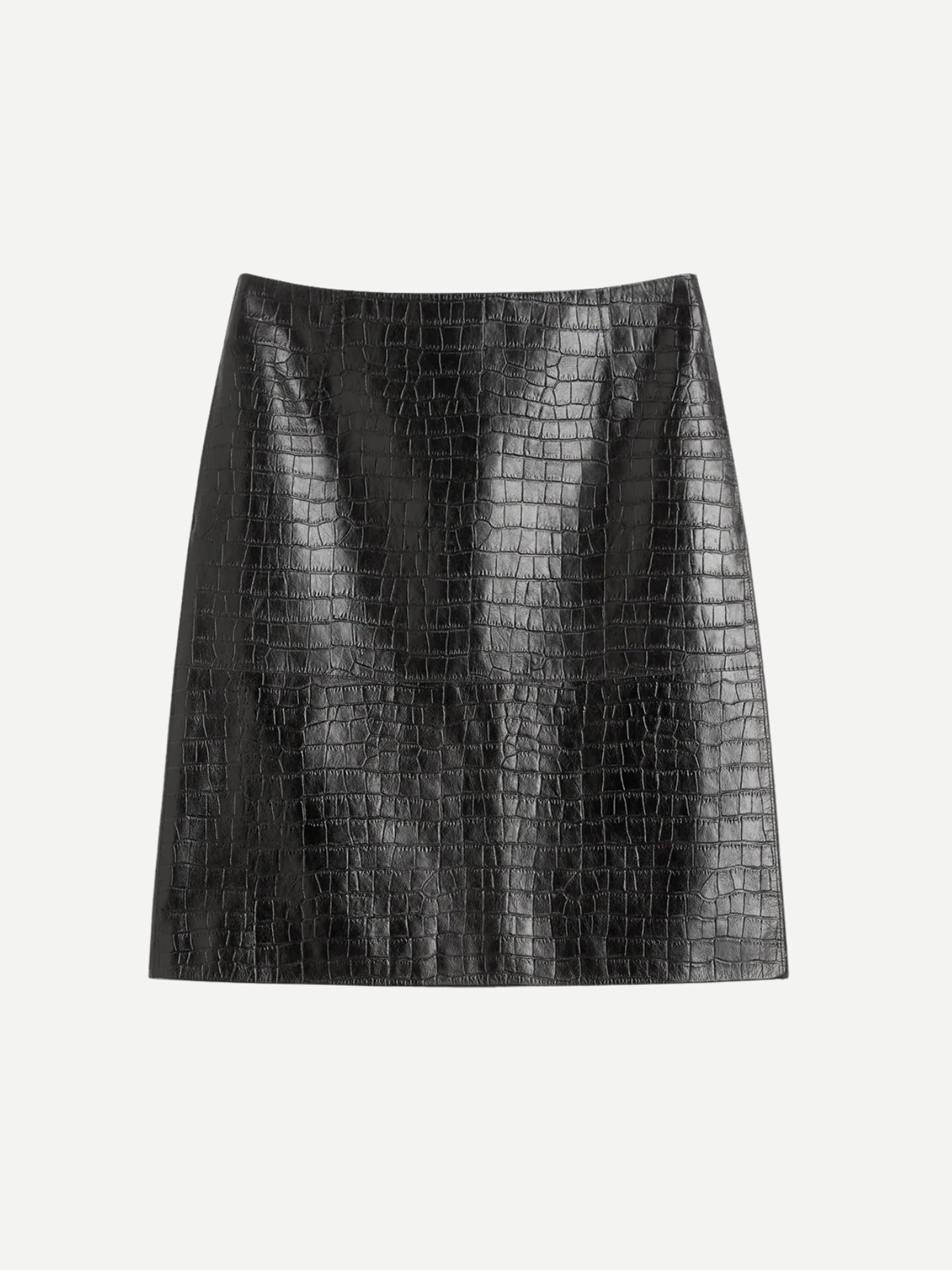Toteme-Paneled Croco-Embossed Skirt - Dark Brown-Skirts-Boboli-Vancouver-Canada