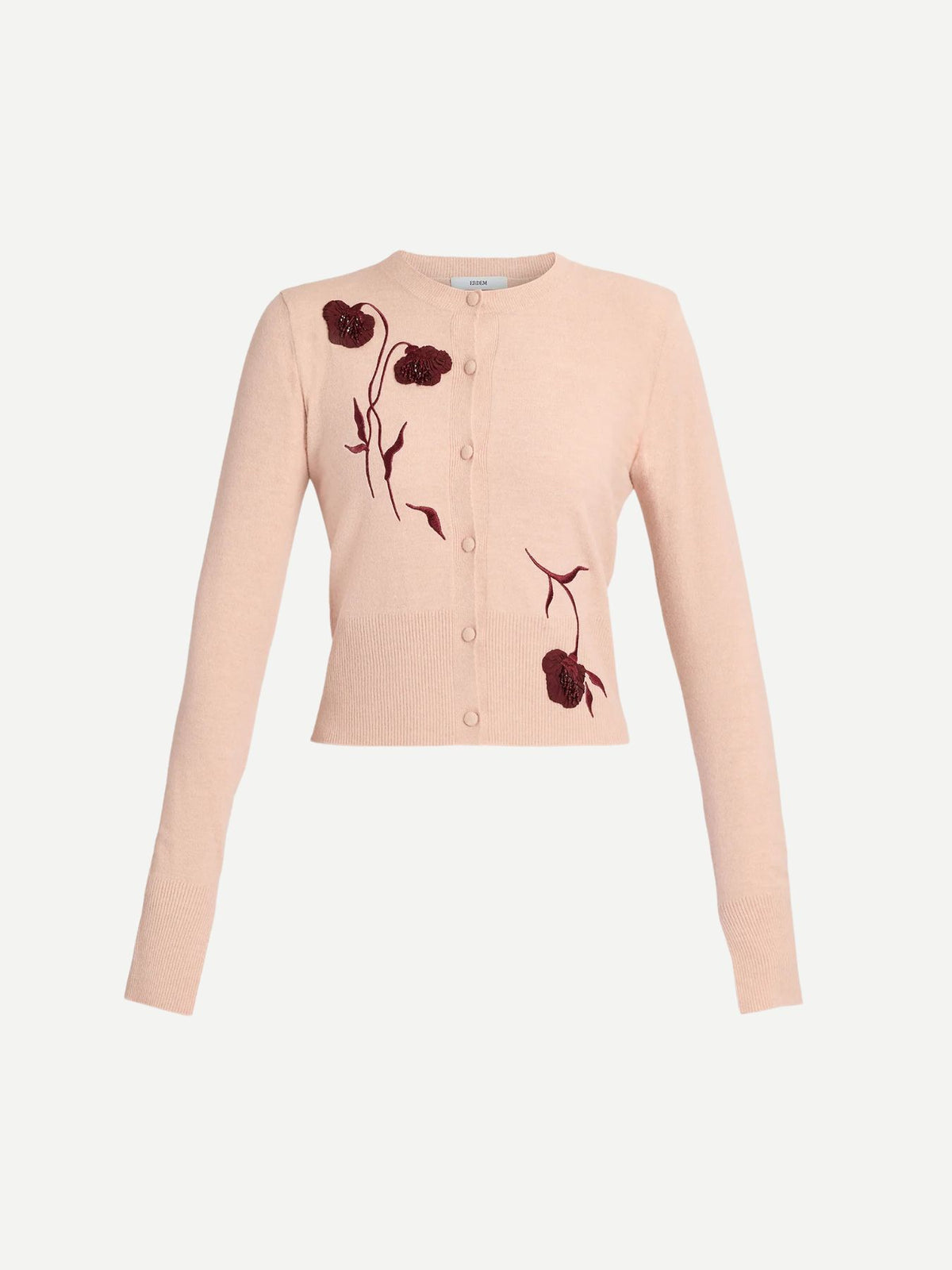 Erdem-Embroidered Fitted Cardigan - Blush-Cardigans-Boboli-Vancouver-Canada