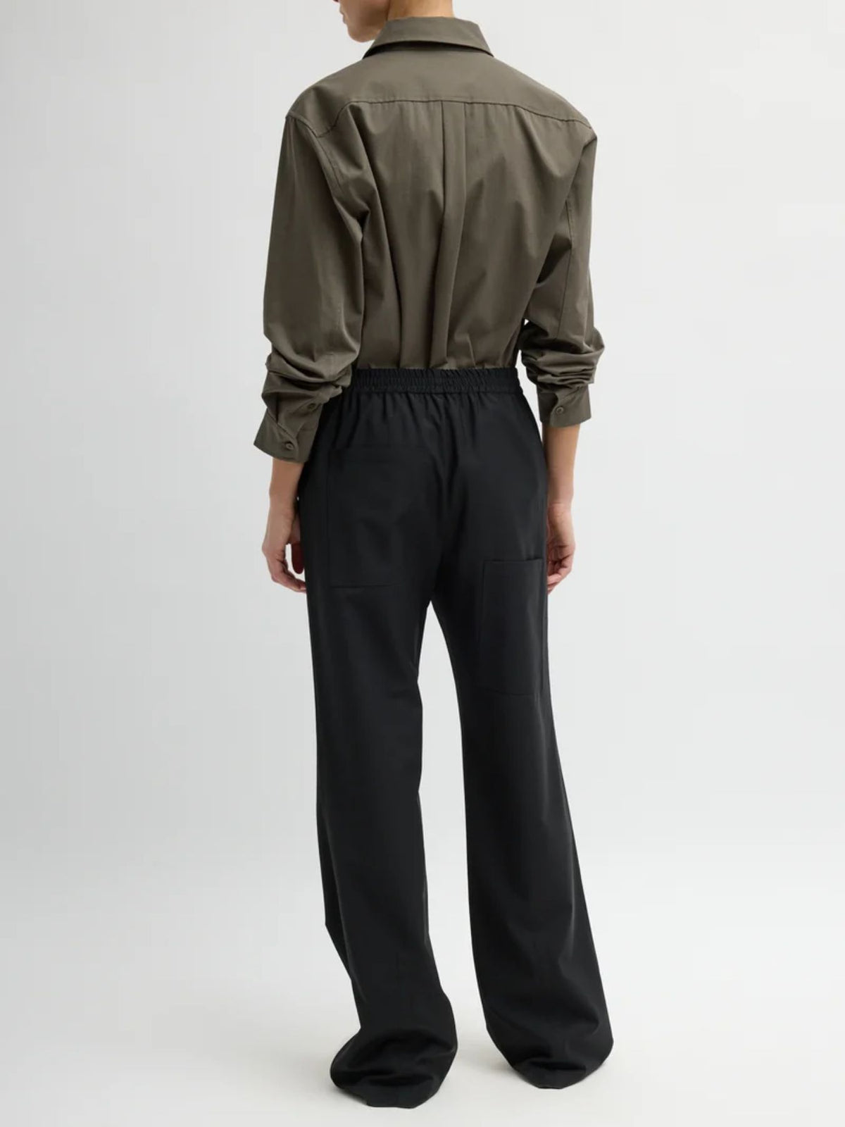 Tibi-Tropical Wool Charles Trouser - Black-Pants-Boboli-Vancouver-Canada