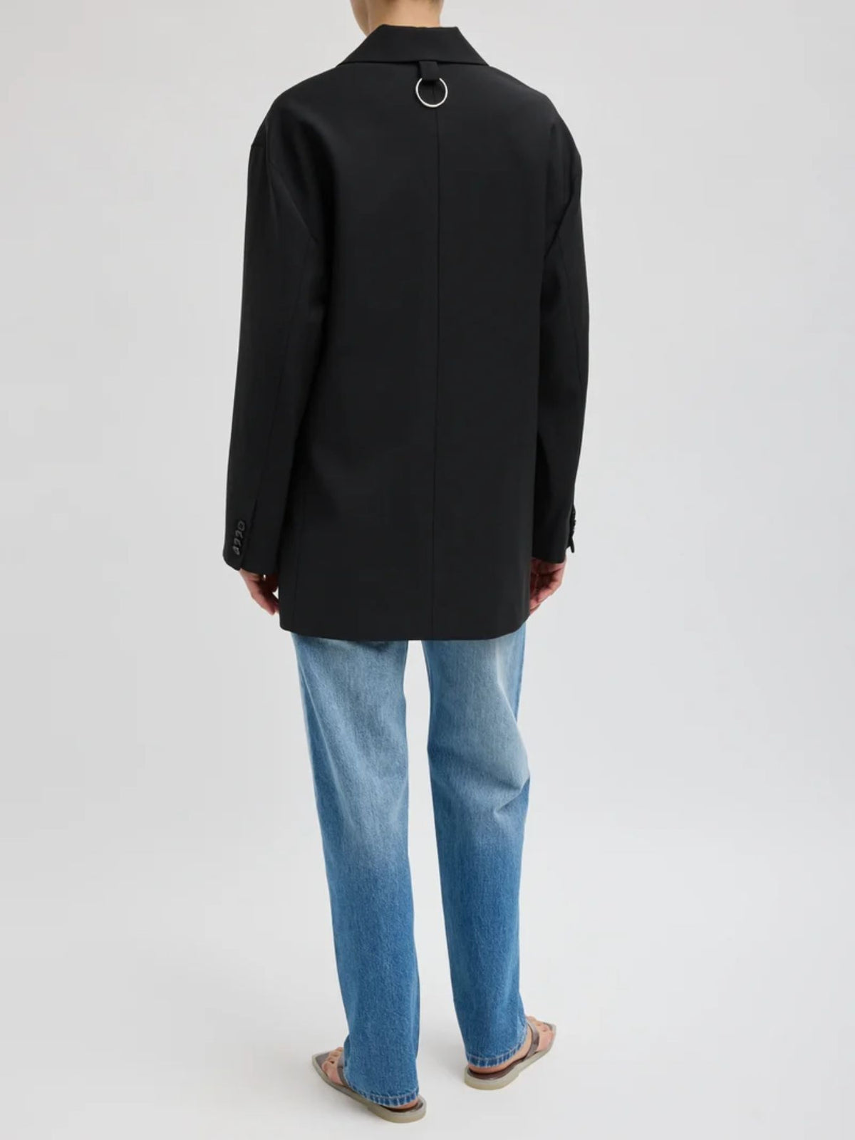 Tibi-Tropical Wool Liam Blazer - Black-Blazers-Boboli-Vancouver-Canada