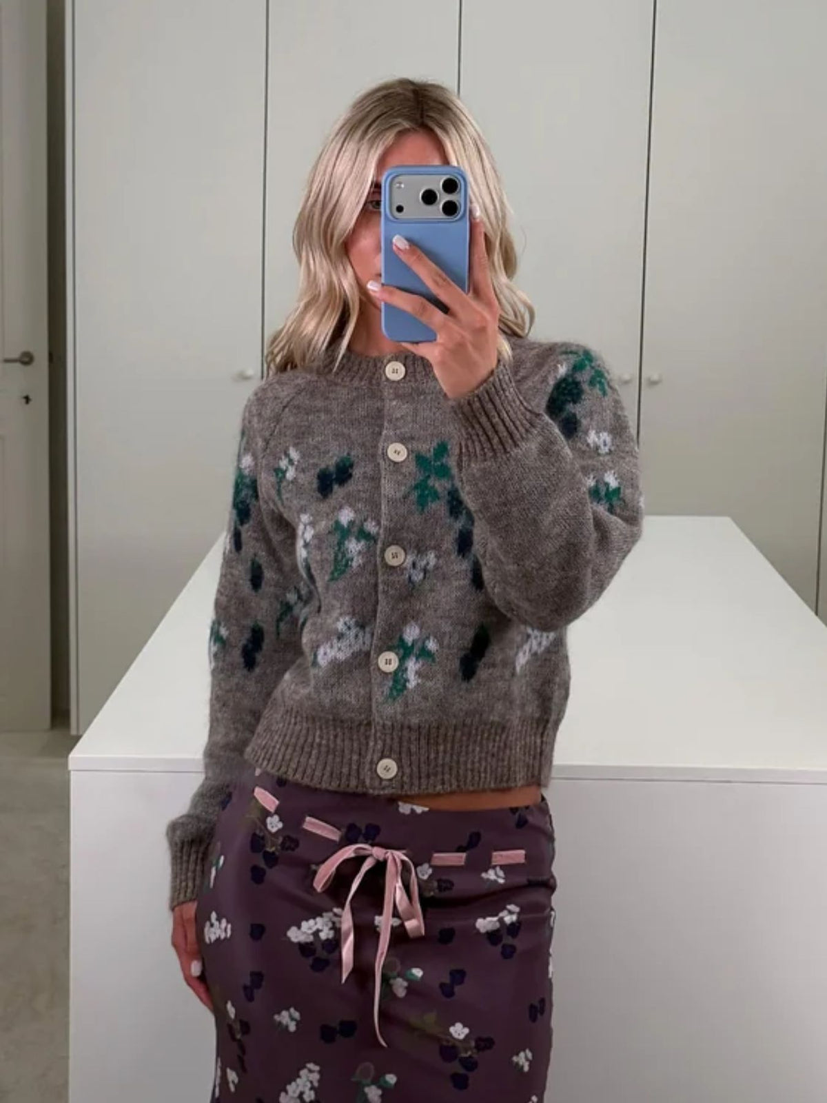 Bernadette-Amelia Cardigan-Blue Berries Intarsia On Plum-Cardigans-Boboli-Vancouver-Canada