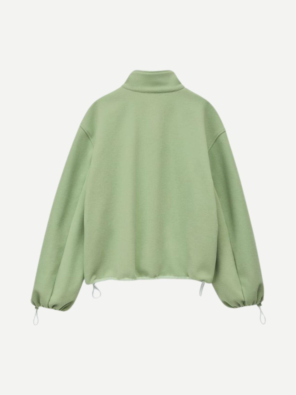 Cecilie Bahnsen-Half-Zip Jacket Wool Felt - Pale Green Papillon Matelasse-Jackets-Boboli-Vancouver-Canada