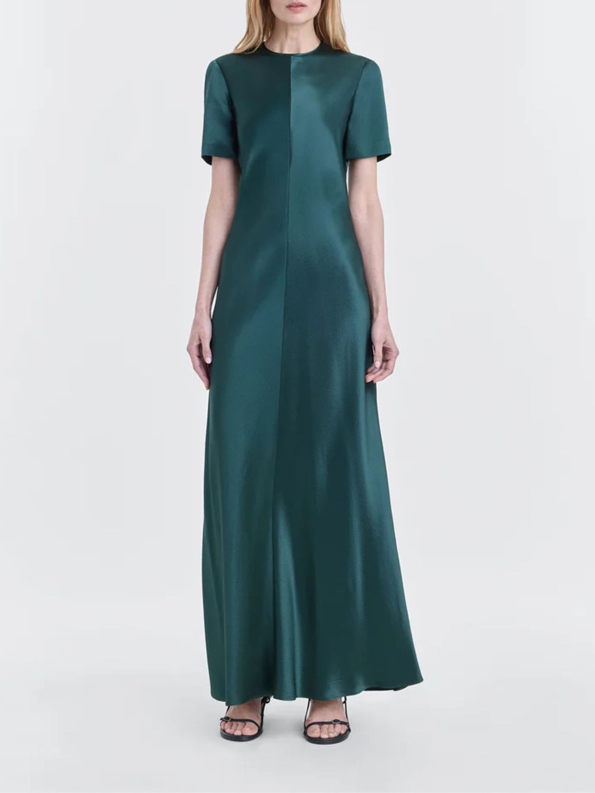 FFORME-Akriti Short Sleeve Bias Cut Dress-Evergreen-Dresses-Boboli-Vancouver-Canada