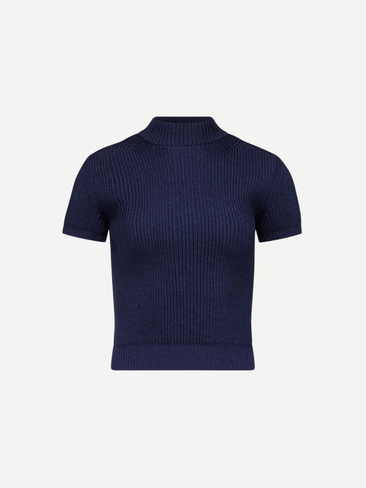 FFORME-Katia Chunky Rib T Shirt-Dark Navy-T-Shirts-Boboli-Vancouver-Canada