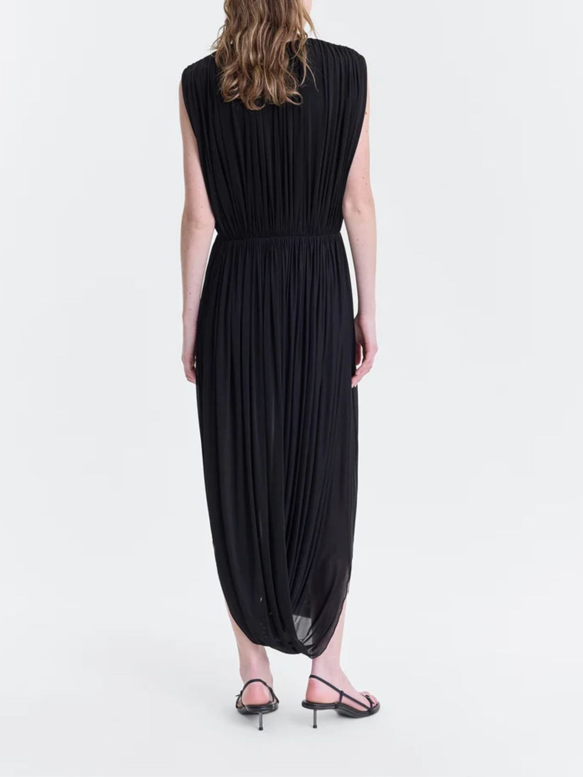 FFORME-Leonora Draped Column Jersey Dress-Black-Dresses-Boboli-Vancouver-Canada
