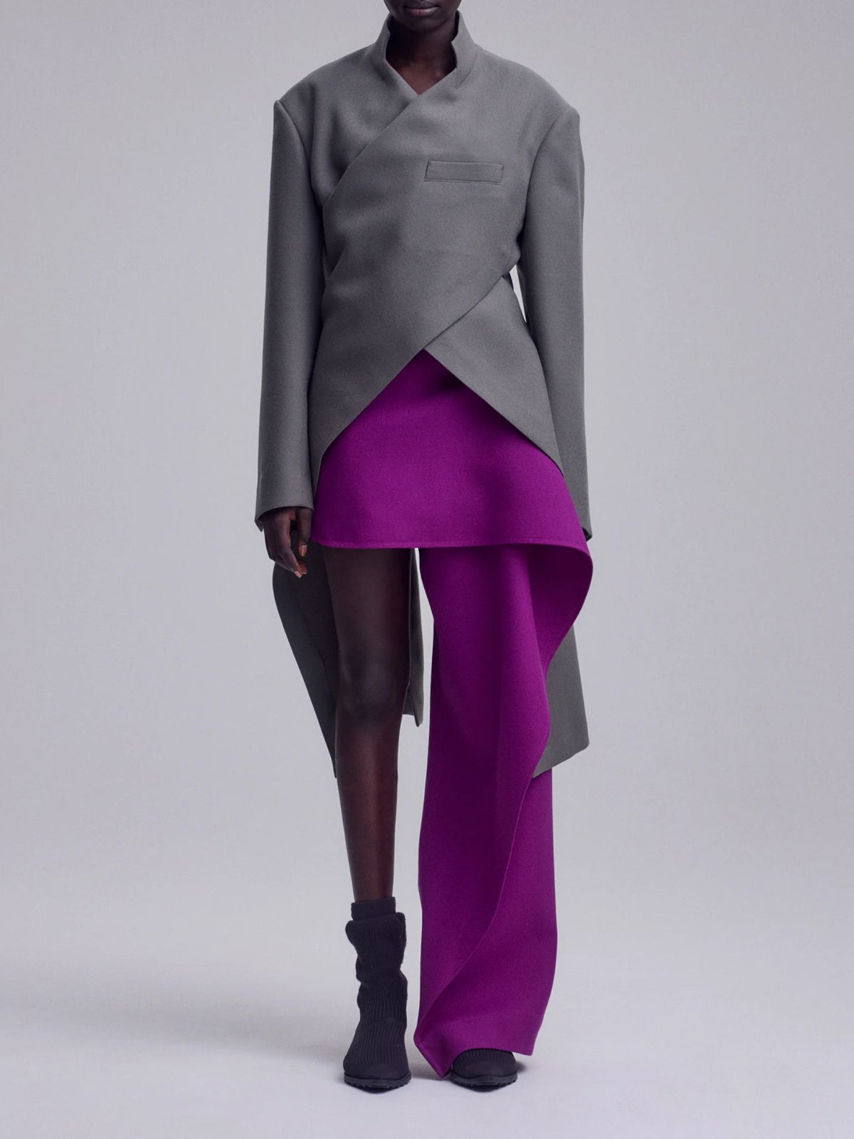 Issey Miyake-Calligraph Jacket-Grey-Jackets-Boboli-Vancouver-Canada