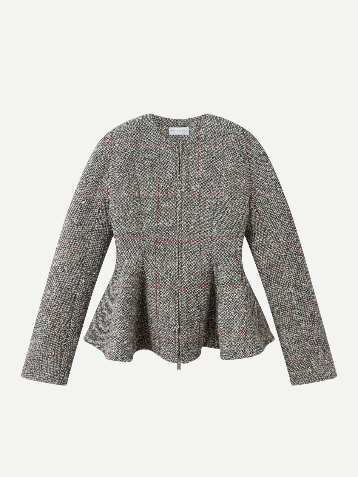 Stella McCartney-Speckled Peplum Jacket - Multicolor Grey-Jackets-Boboli-Vancouver-Canada