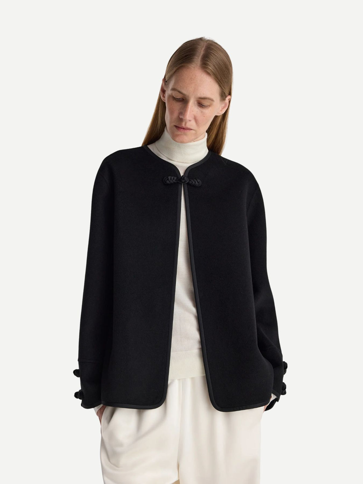 Rohe-Double-Faced Pankou Style Jacket - Black-Jackets-Boboli-Vancouver-Canada