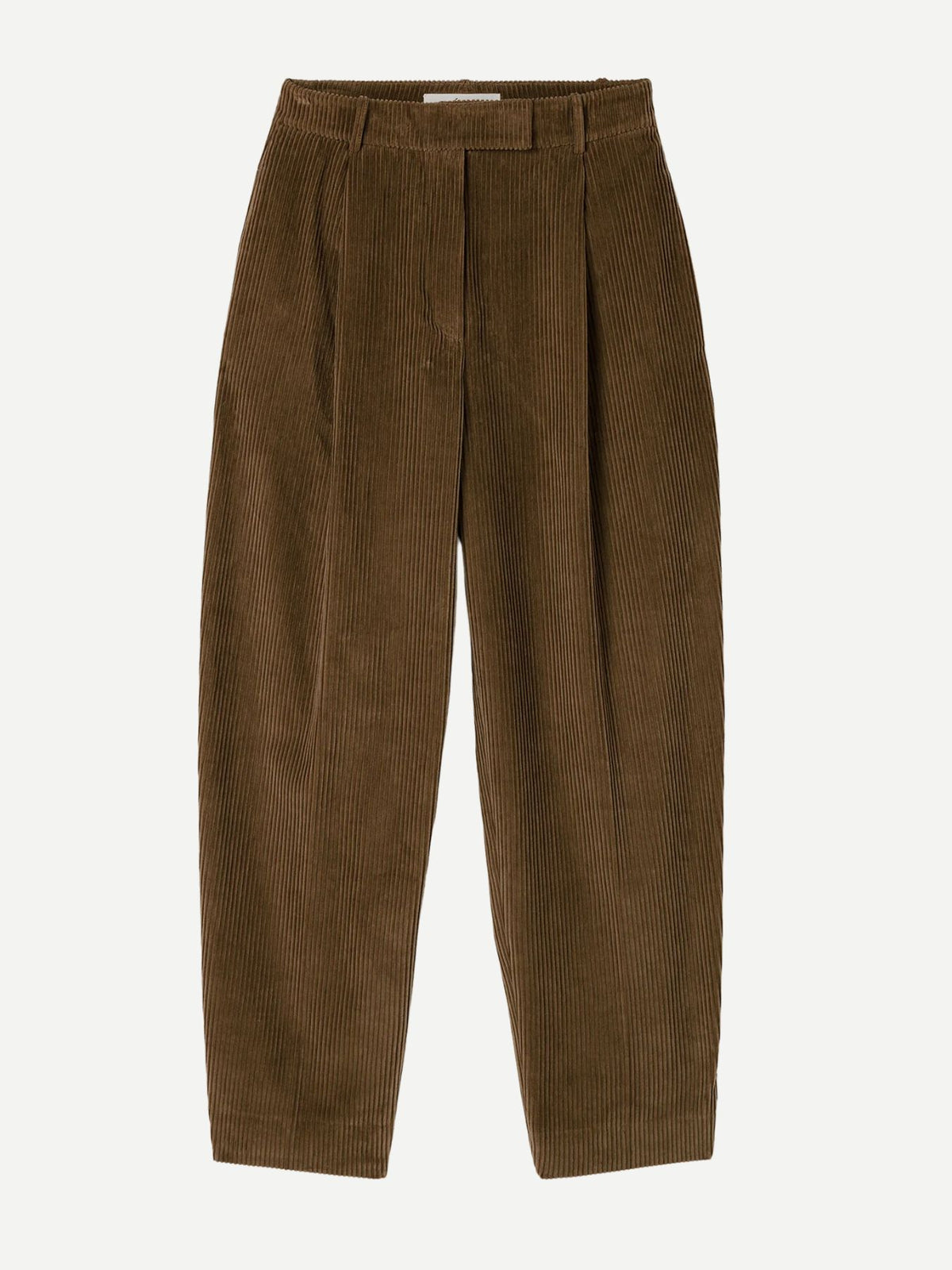 Rohe-Daria - Single Pleat Straight Leg Corduroy Trousers - Caramel-Pants-Boboli-Vancouver-Canada