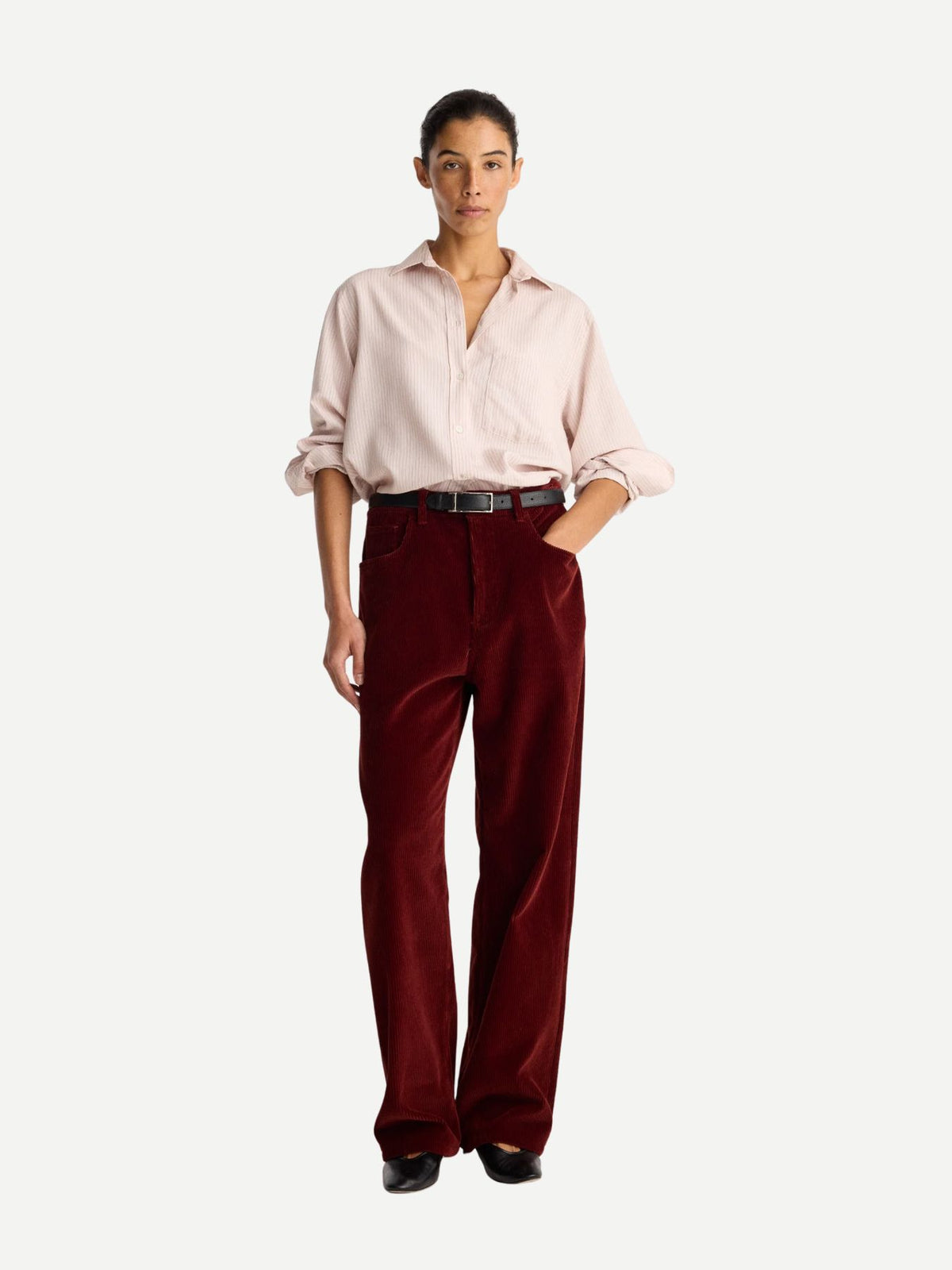 Rohe-Bruun - Signature Baggy Corduroy Trousers - Wine-Pants-Boboli-Vancouver-Canada