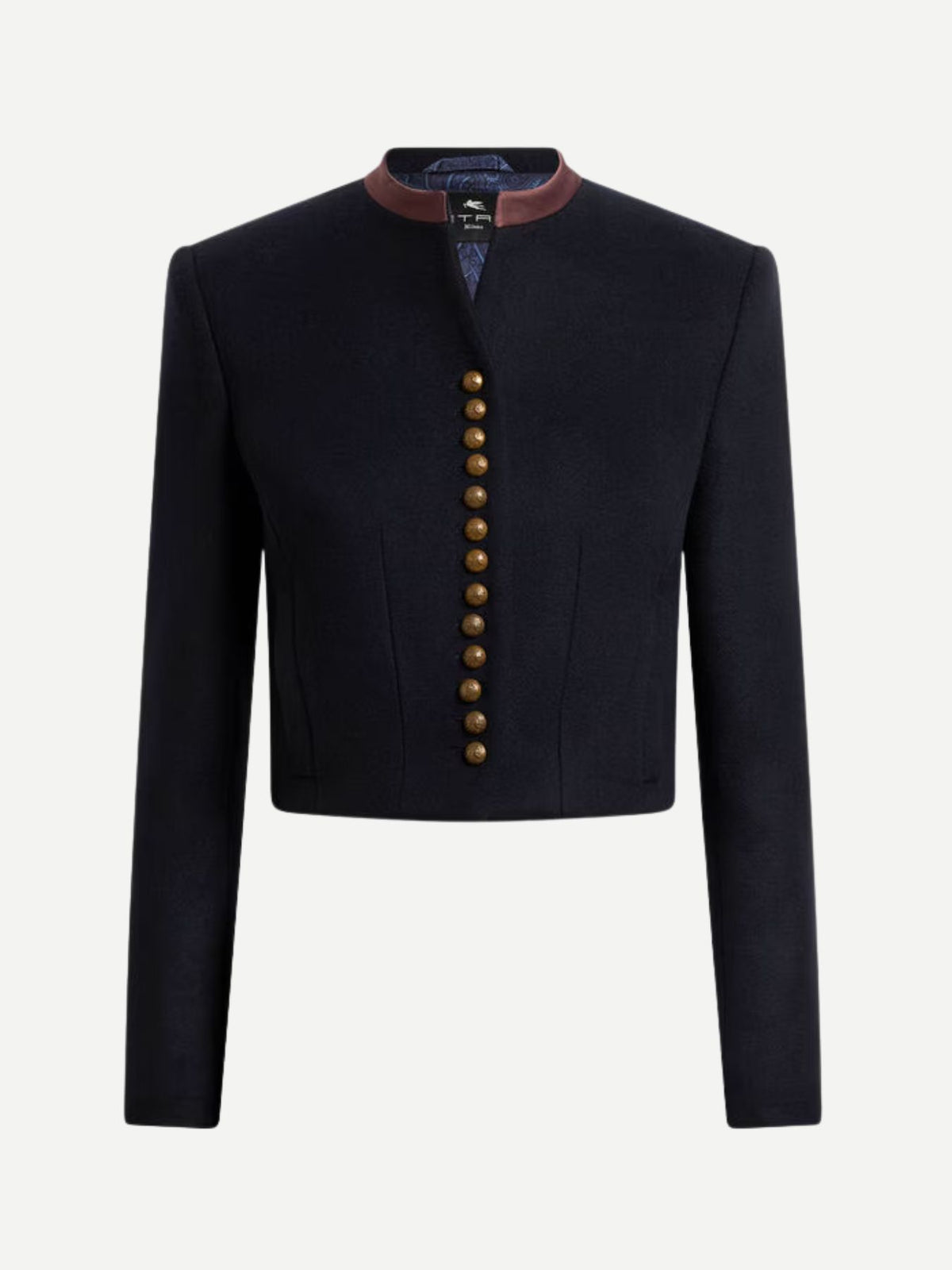 Etro-Military Fited Jacket - Navy Blue-Jackets-Boboli-Vancouver-Canada