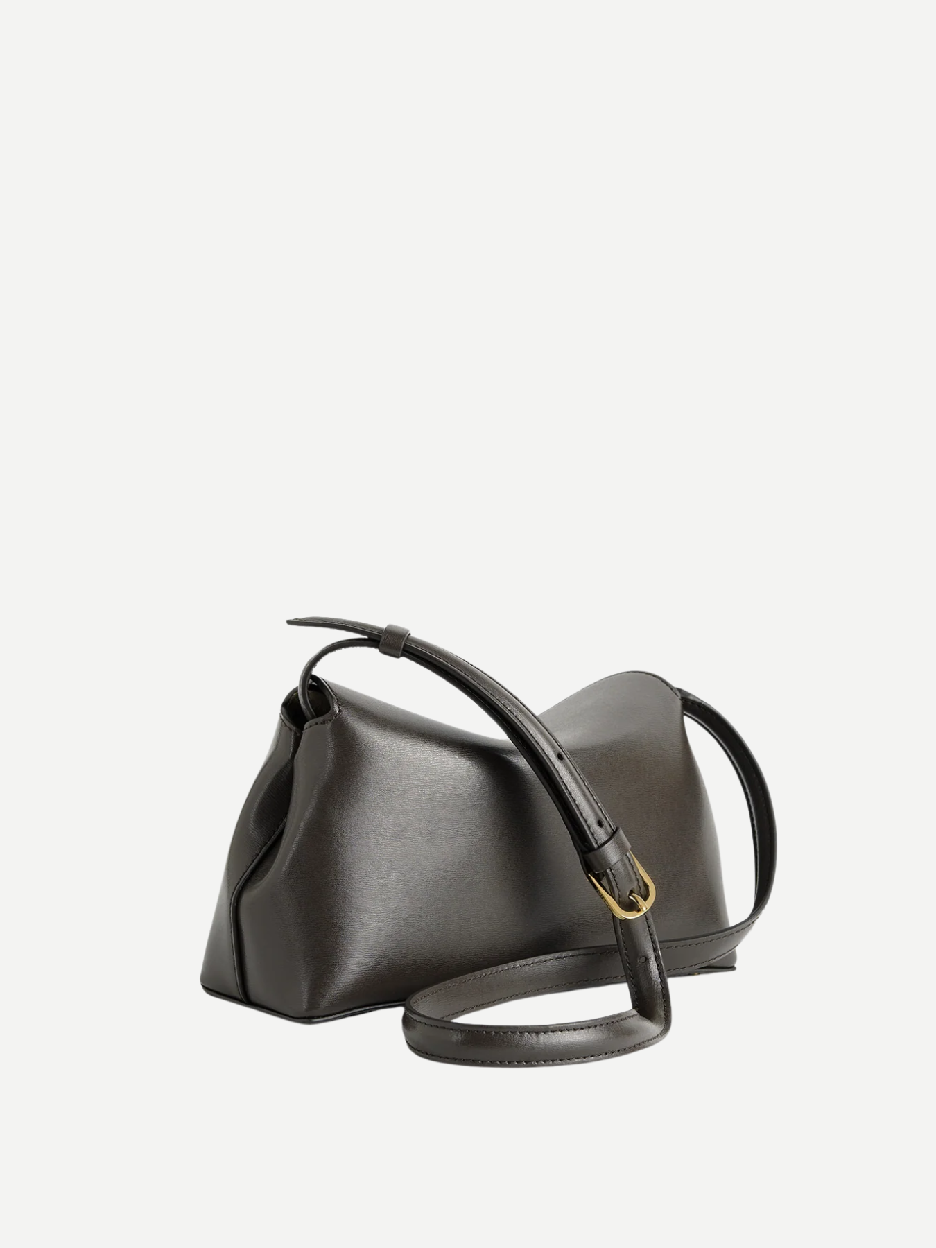 Totême-T-Lock Leather Clutch - Bark-Bags-Boboli-Vancouver-Canada