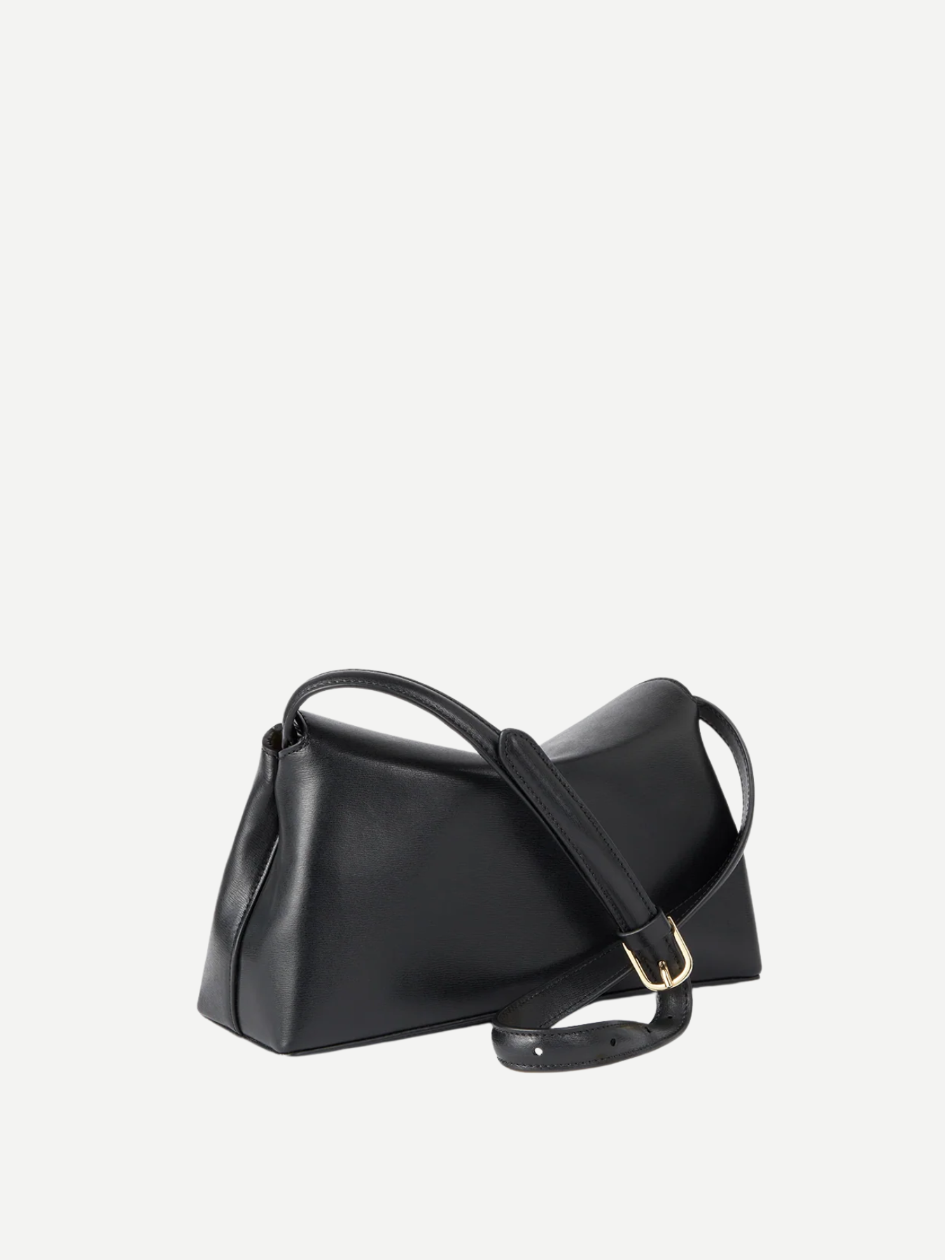 Totême-T-Lock Leather Clutch - Black-Bags-Boboli-Vancouver-Canada