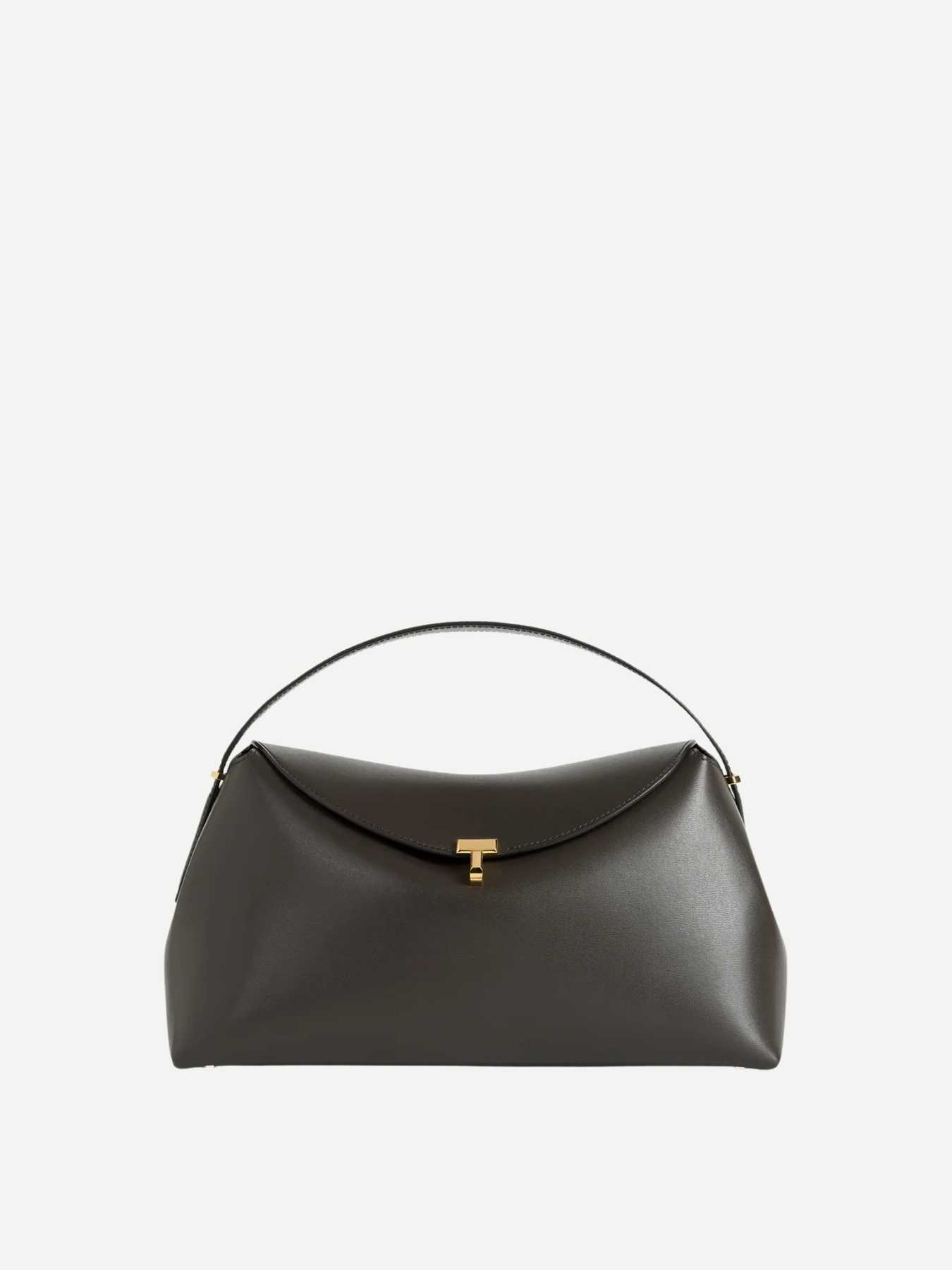 Totême-T-Lock Leather Top Handle - Bark-Bags-Boboli-Vancouver-Canada