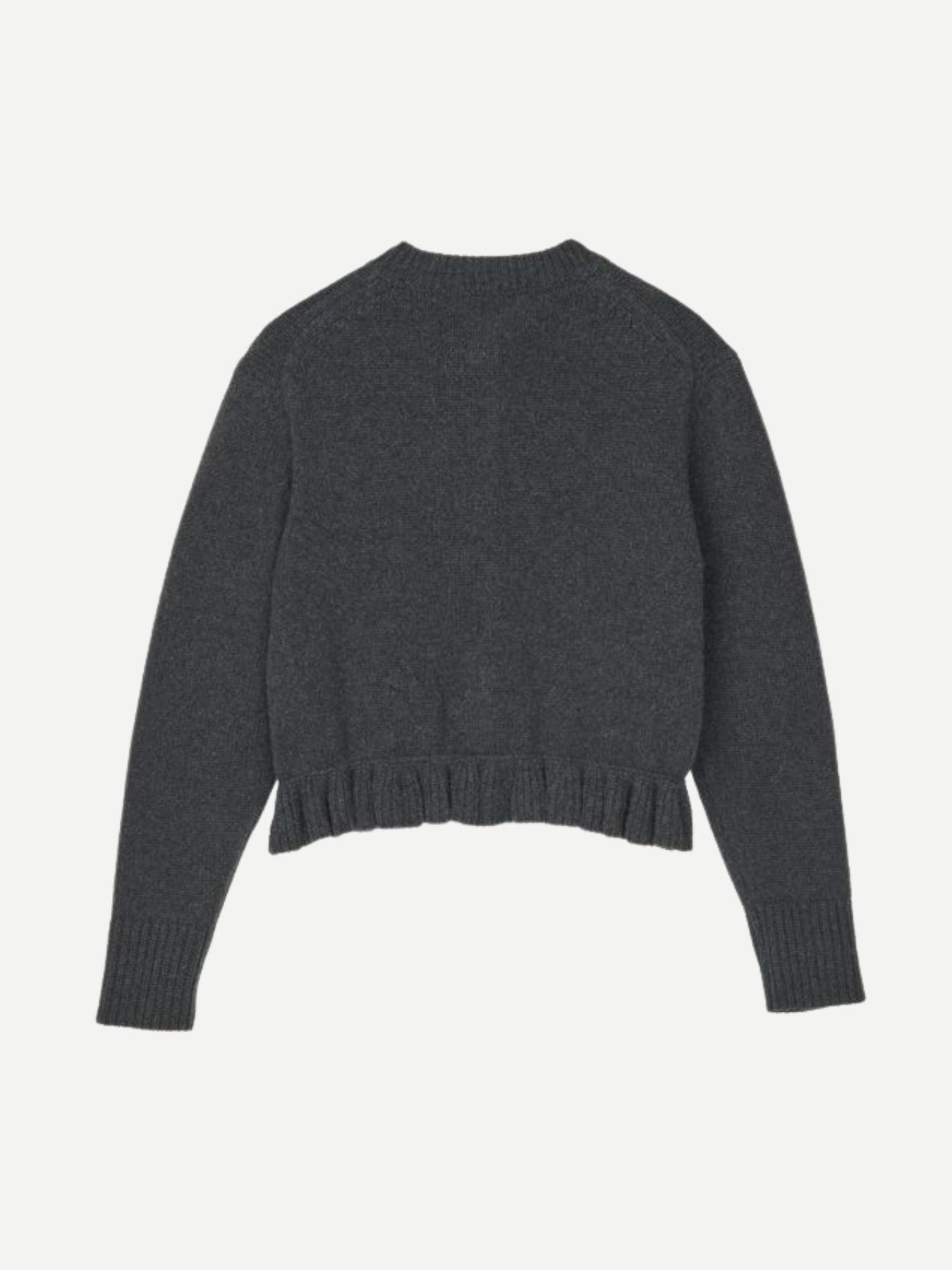 Cecilie Bahnsen-Fibbie Cardigan Recycled Cashmere - Charcoal Grey-Cardigans-Boboli-Vancouver-Canada