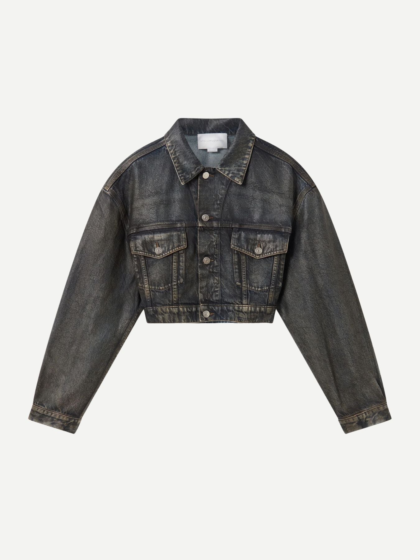 Stella McCartney-Aged Altermat Effect Denim Jacket - Aged Blue-Jackets-Boboli-Vancouver-Canada