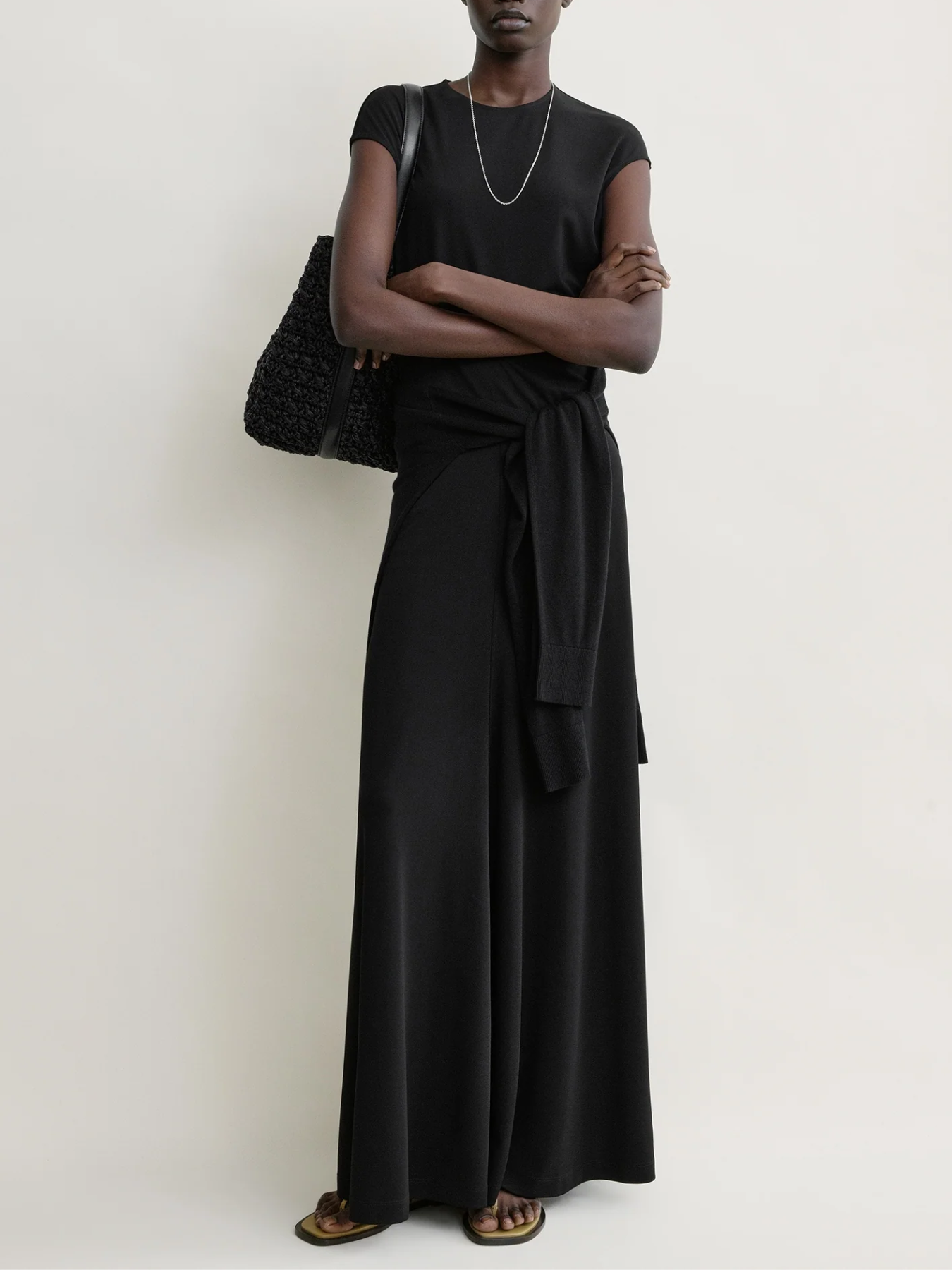 Toteme-Flared Jersey Skirt - Black-Skirts-Boboli-Vancouver-Canada