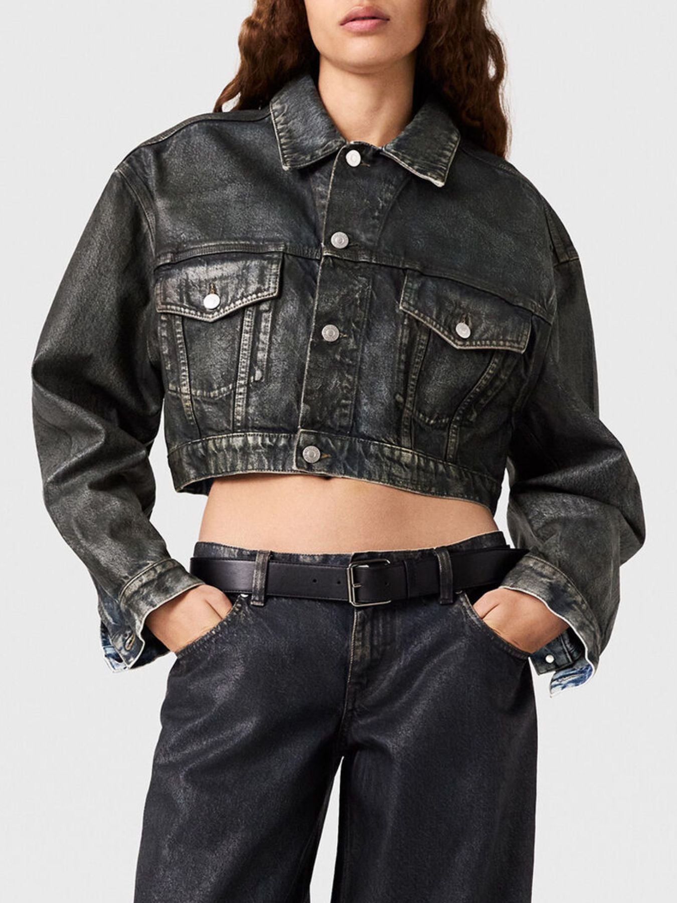 Stella McCartney-Aged Altermat Effect Denim Jacket - Aged Blue-Jackets-Boboli-Vancouver-Canada