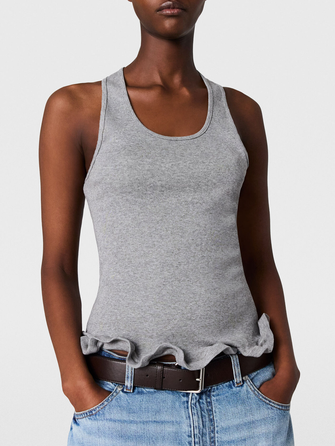 Stella McCartney-Frilled Hem Rib T-Shirt - Cream-T-Shirts-Boboli-Vancouver-Canada