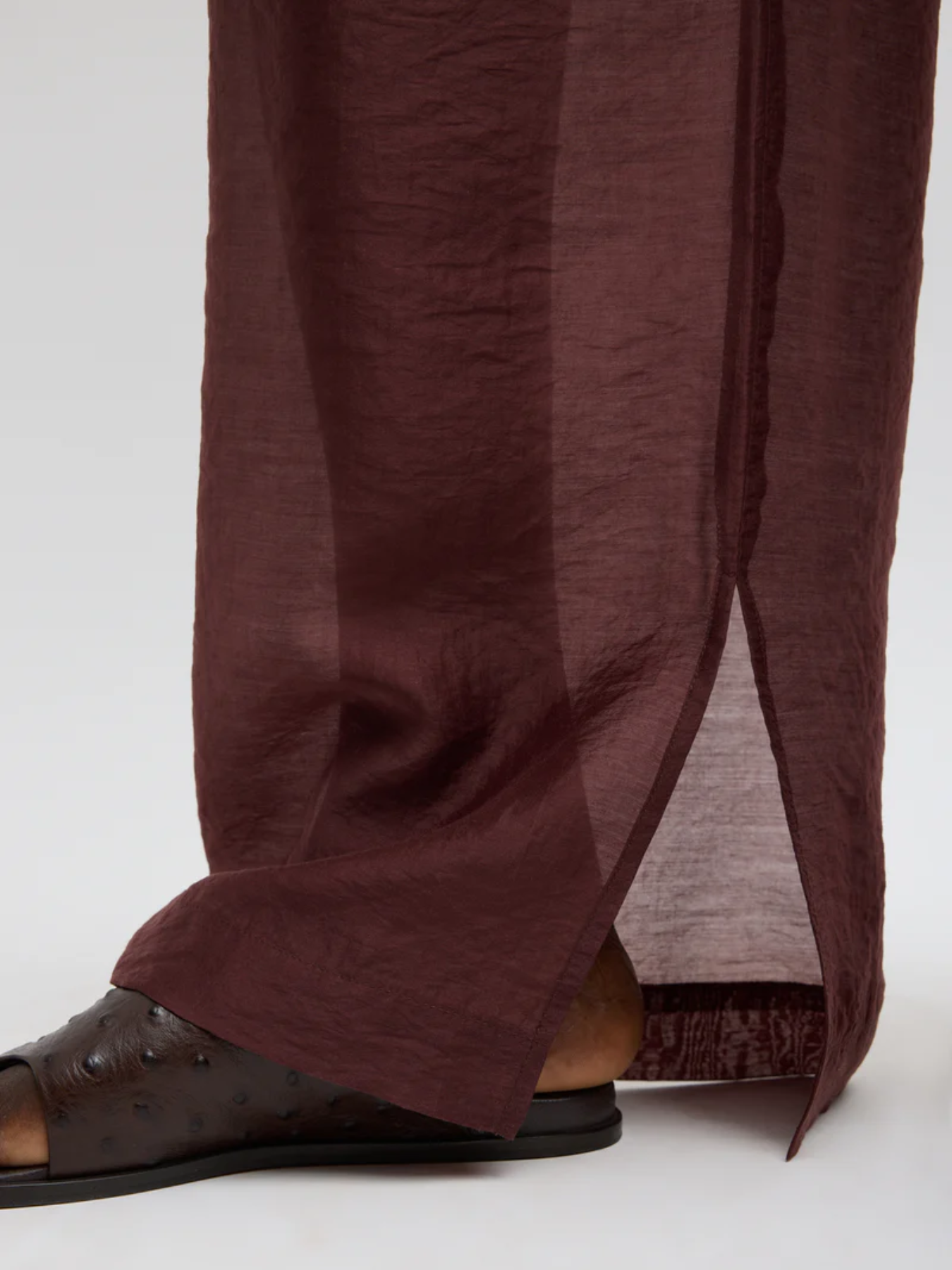 Tibi-Summer Voile Stella Pant W/ Slit Detail - Russet Brown-Pants-Boboli-Vancouver-Canada