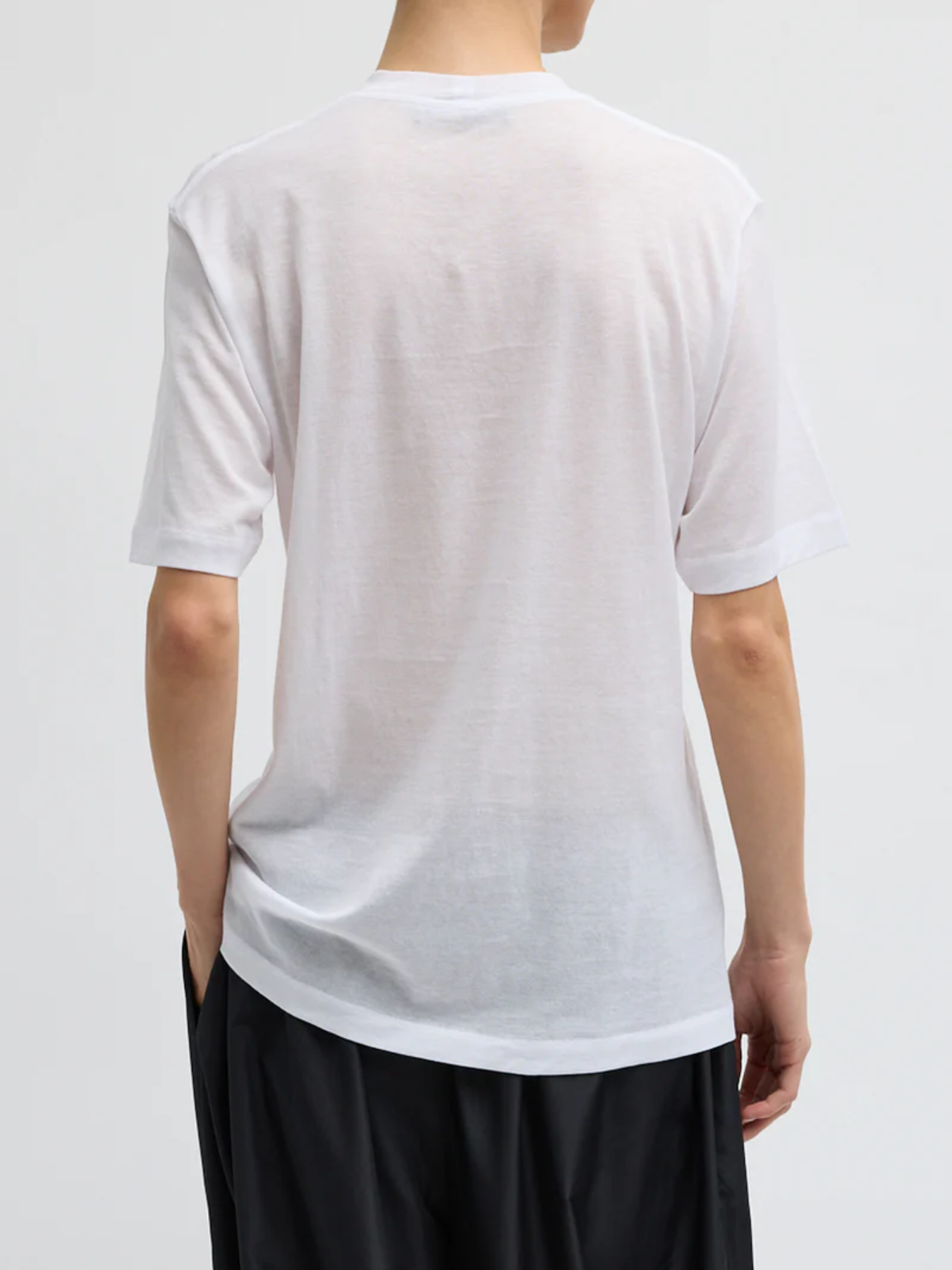Tibi-Sheer Crepe Knit Unisex T - White-T-Shirts-Boboli-Vancouver-Canada