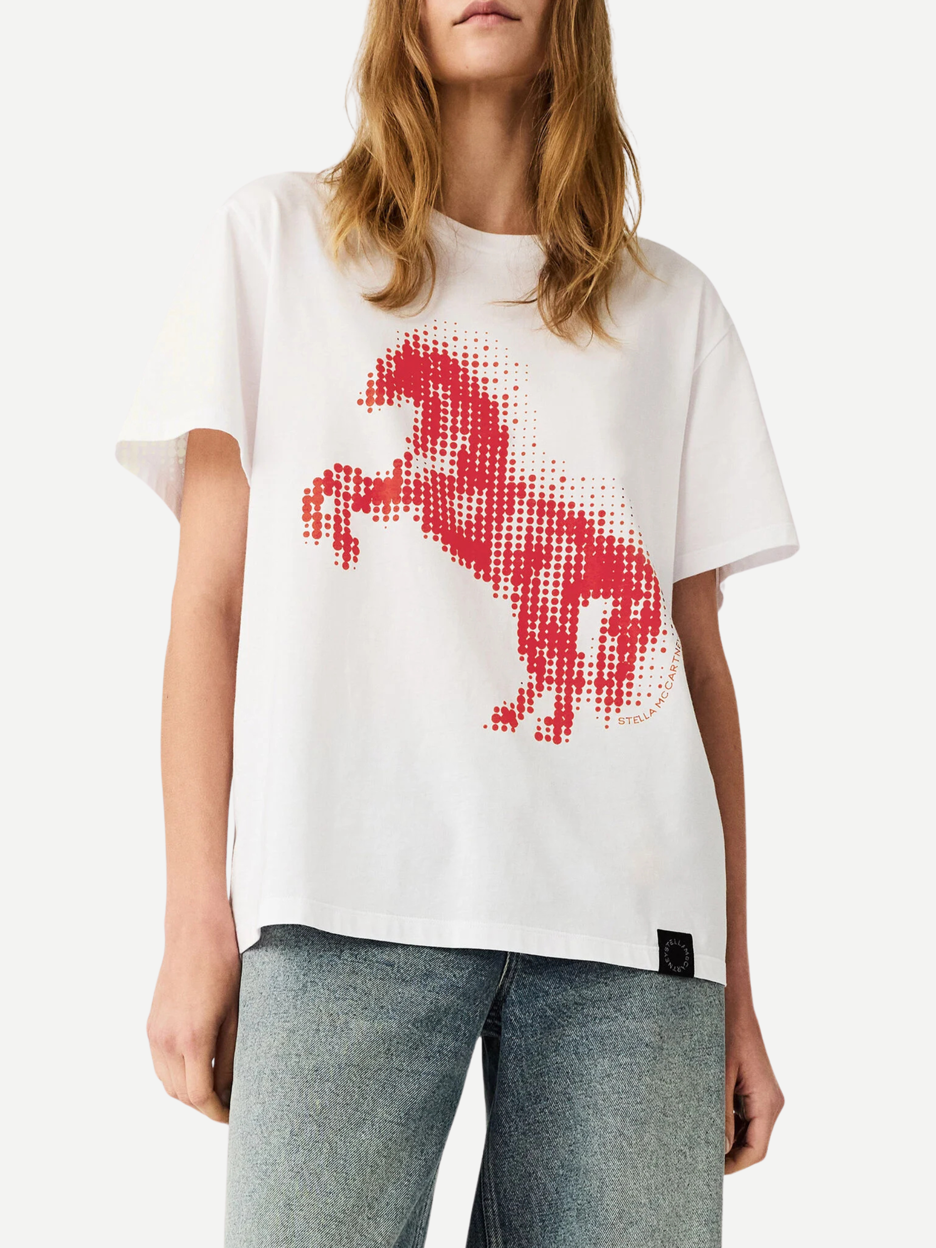 Stella McCartney-Airbrushed Horse T-Shirt - Pure White-Shirts-Boboli-Vancouver-Canada