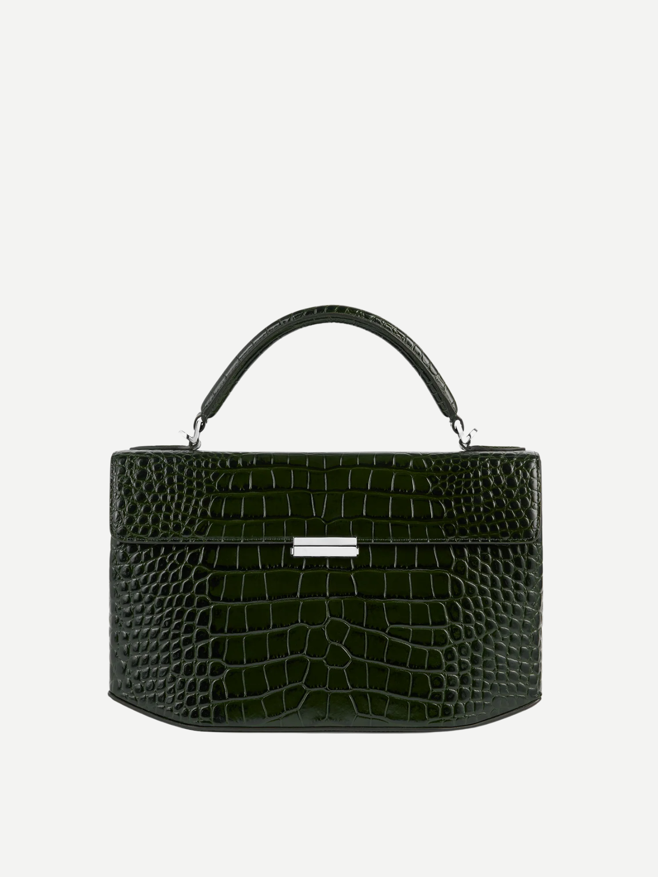 Totême-Clip Croco-Embossed Top Handle - Black-Bags-Boboli-Vancouver-Canada