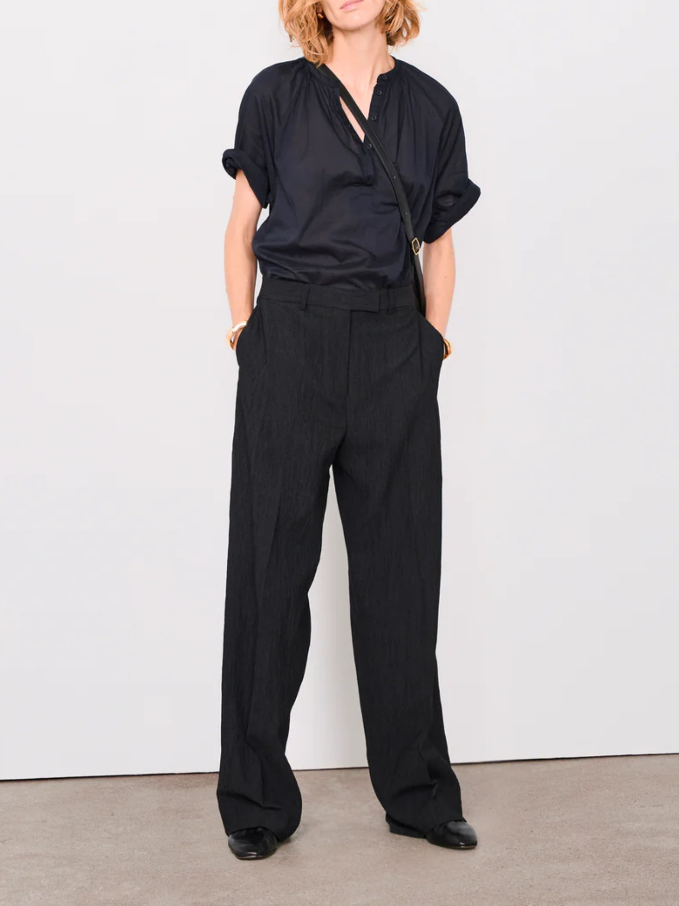 Officine Generale-Nash Pant - Black-Pants-Boboli-Vancouver-Canada