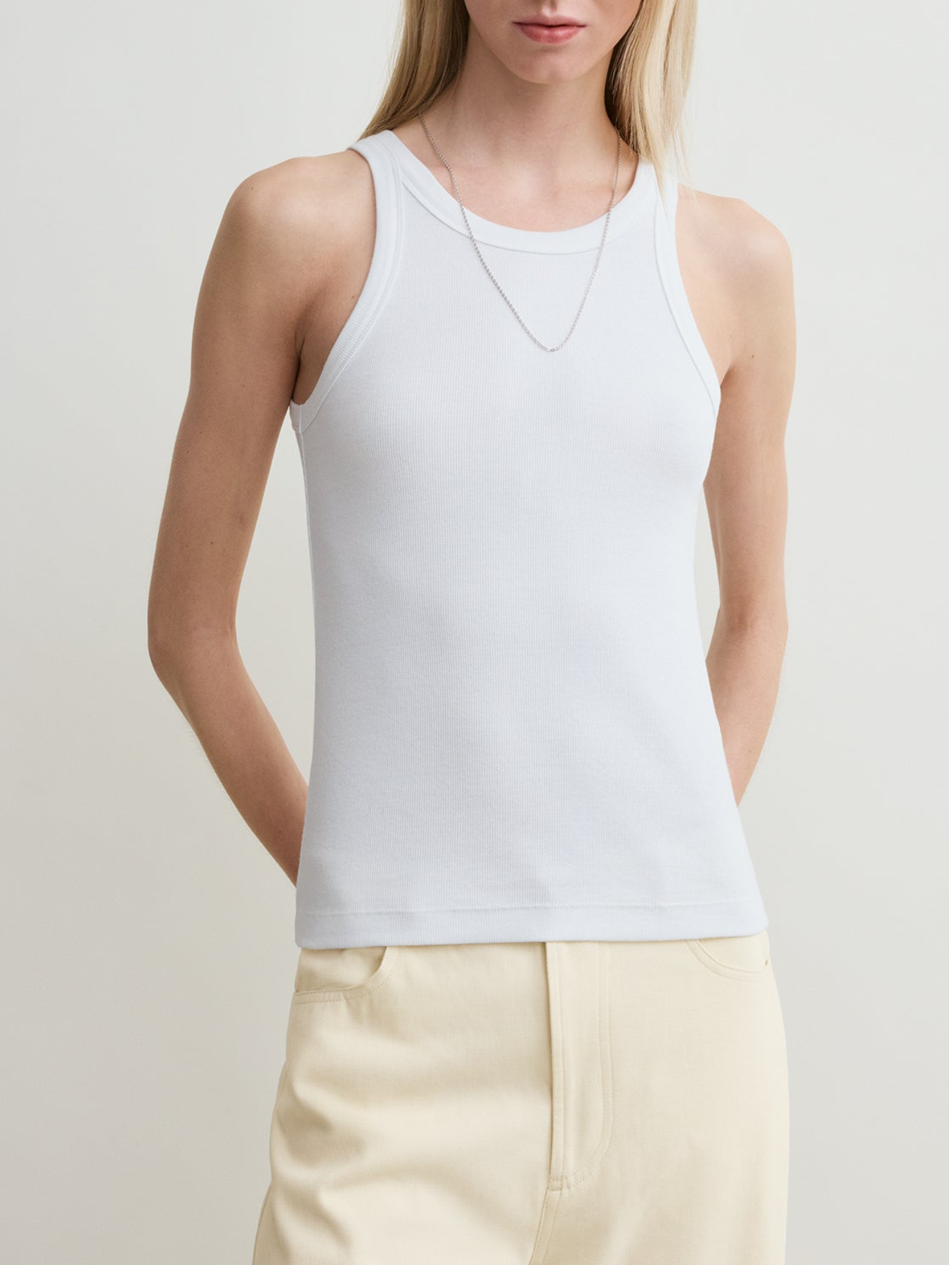Totême-Curved Rib Tank - White-Tops-Boboli-Vancouver-Canada