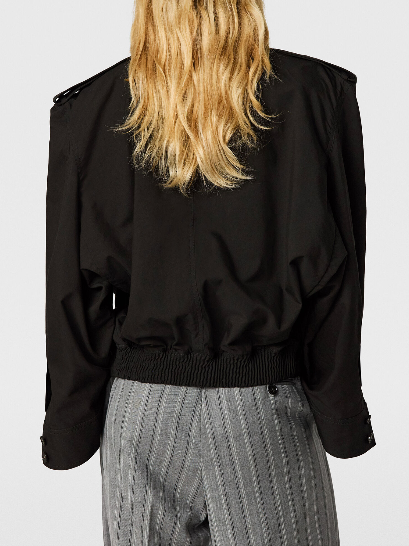 Stella McCartney-Washed Cotton Double Layer Jacket - Black-Jackets-Boboli-Vancouver-Canada