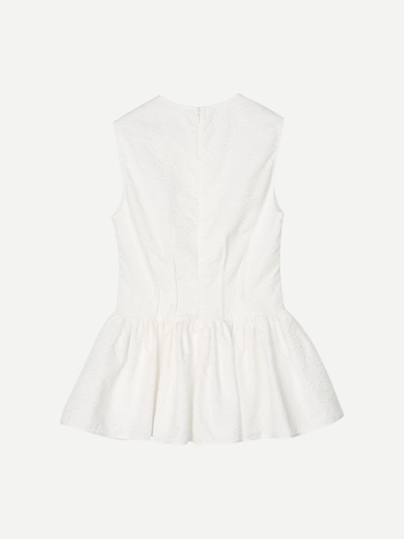 Cecilie Bahnsen-Daimi Top Eira Matelassé - White-Tops-Boboli-Vancouver-Canada