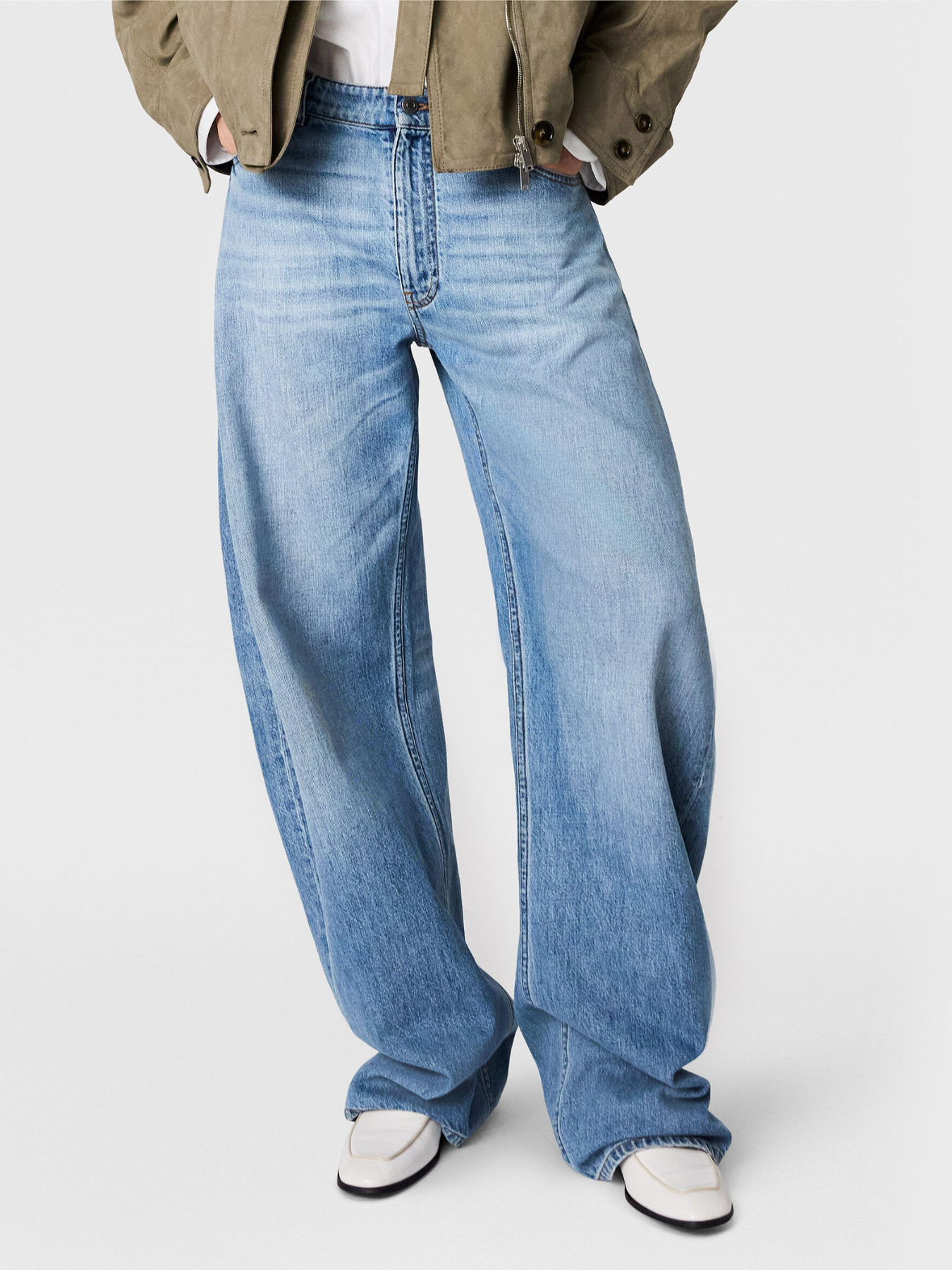 Stella McCartney-Mid Waist Relaxed Curve Jeans - Mid Blue-Jeans-Boboli-Vancouver-Canada