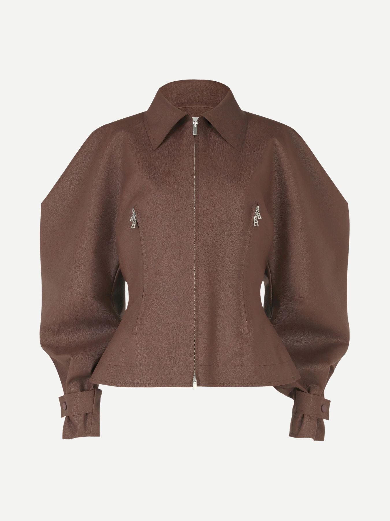 Pronounced Body Jacket - Dark Brown