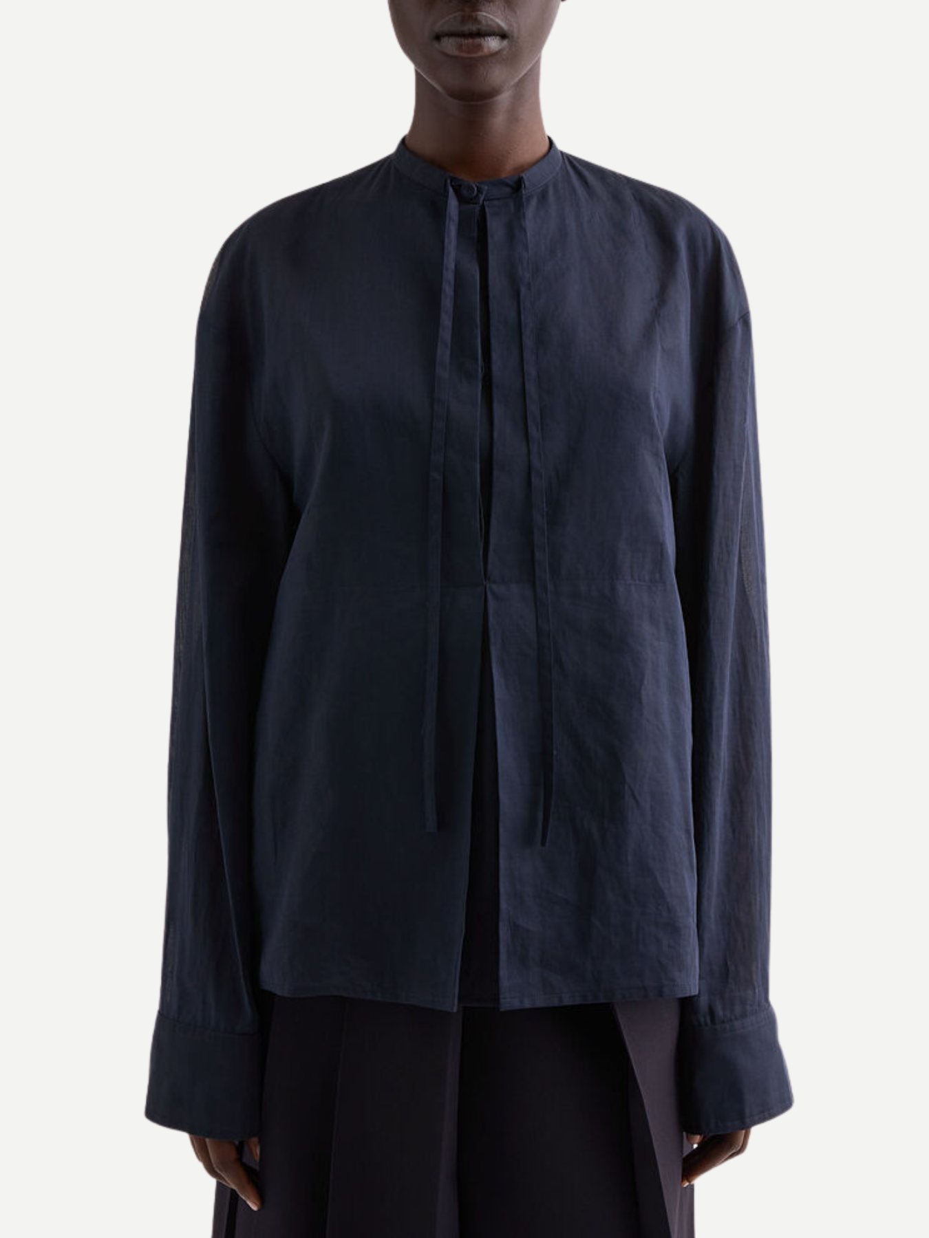 Jil Sander-Glass Cotton Organdy Top - Midnight-Top-Boboli-Vancouver-Canada