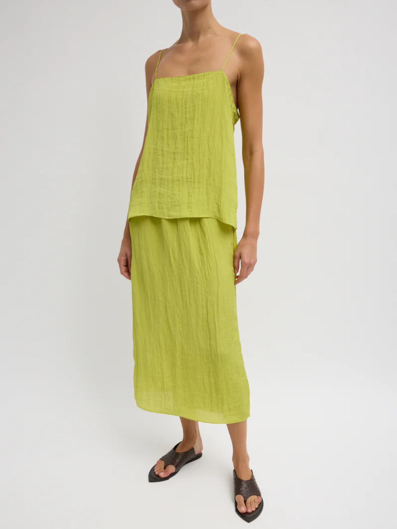 Tibi-The Crinkle Slip Skirt - Pea Pod-Skirts-Boboli-Vancouver-Canada