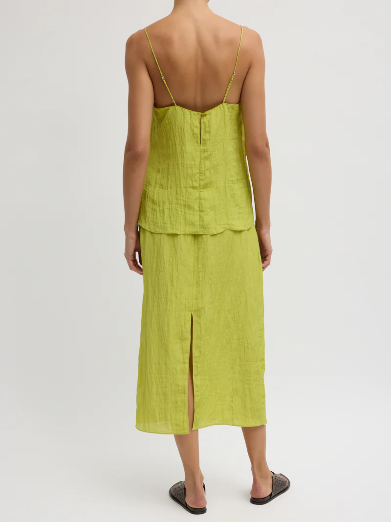 Tibi-The Crinkle Slip Skirt - Pea Pod-Skirts-Boboli-Vancouver-Canada