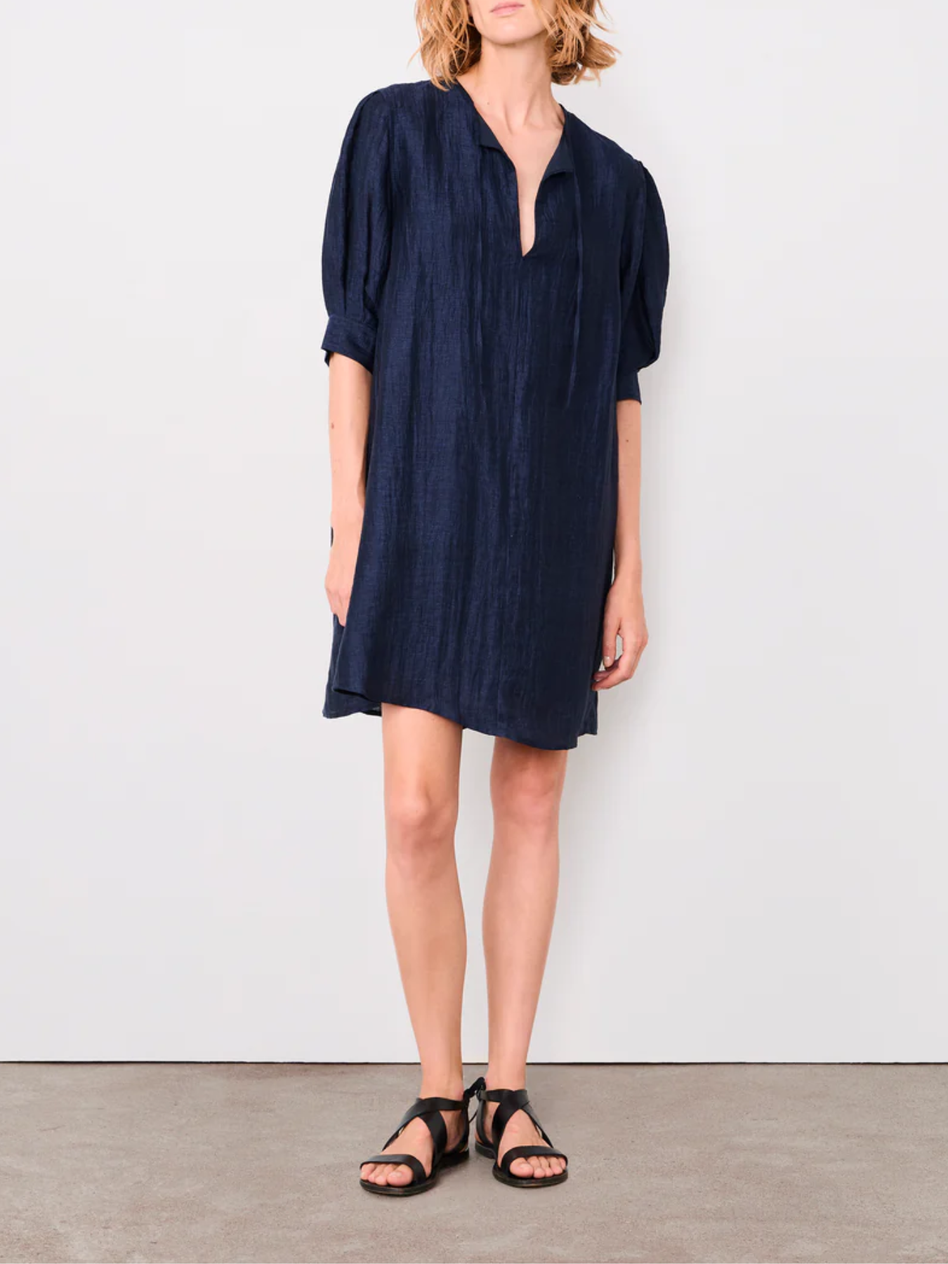Officine Generale-Gigi Dress - Navy Blue-Dresses-Boboli-Vancouver-Canada