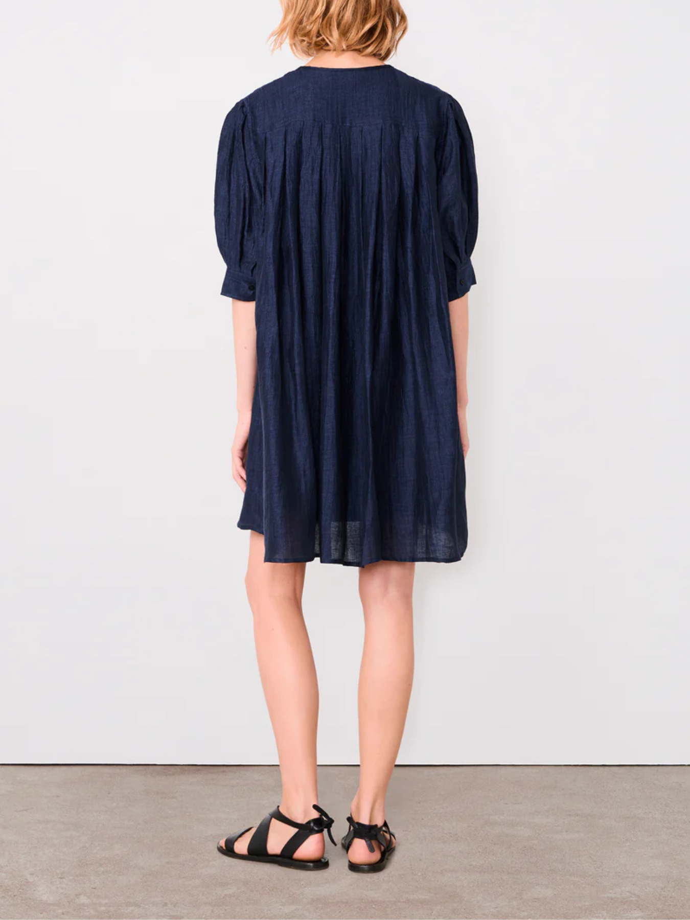 Officine Generale-Gigi Dress - Navy Blue-Dresses-Boboli-Vancouver-Canada