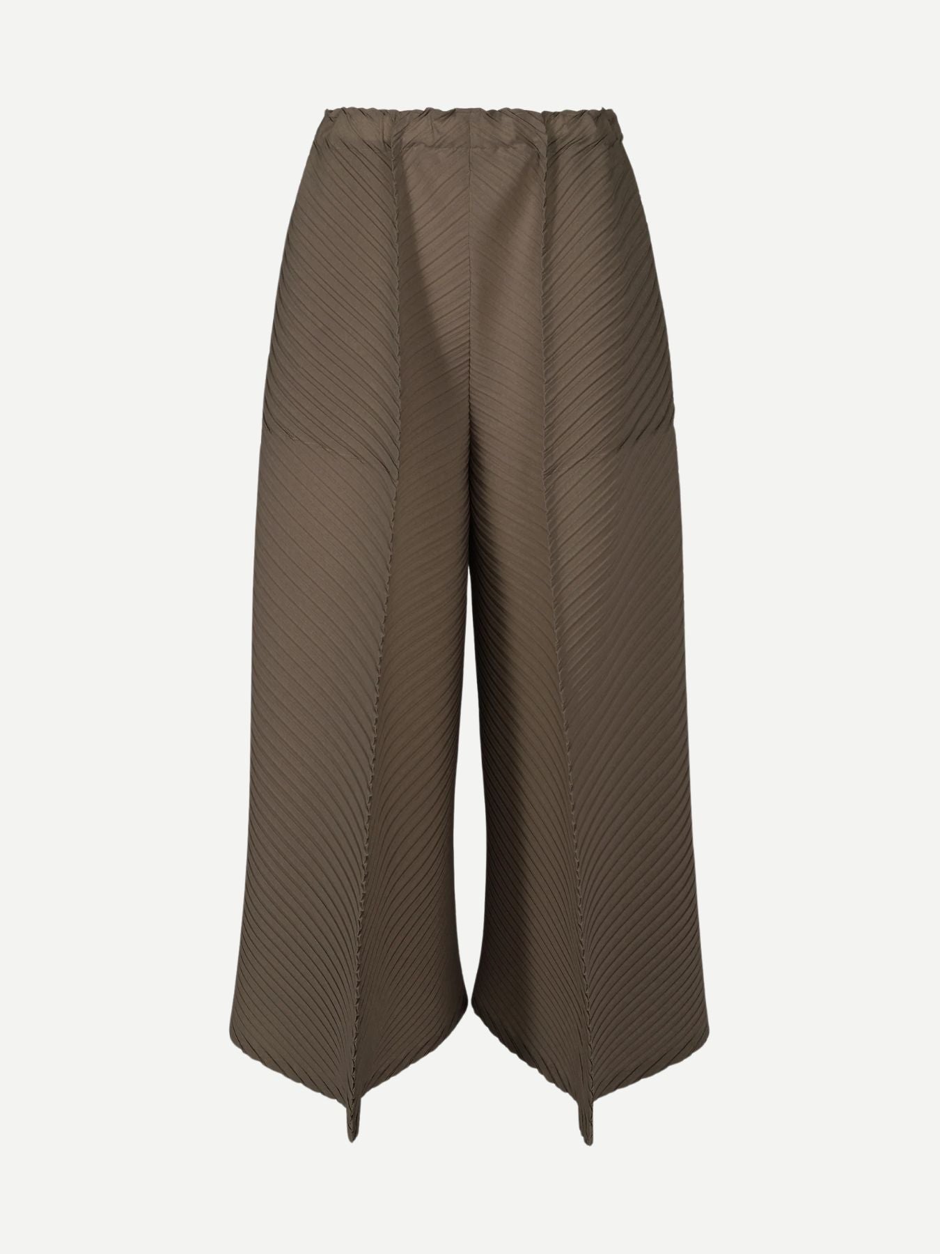 Plaster Pleats Solid Pants - Dark Brown