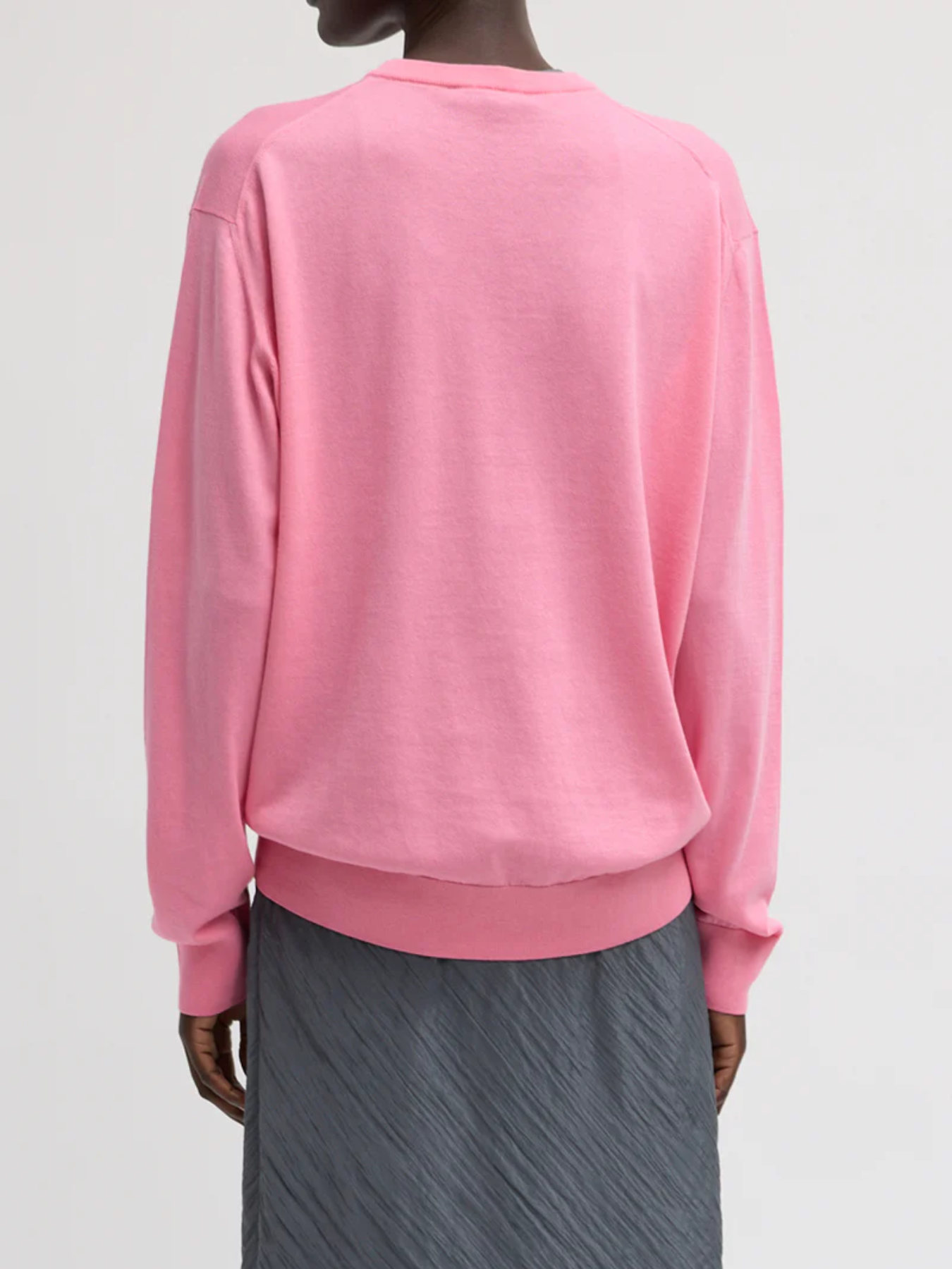 Tibi-Super Fine Gauge Perfect V Neck Mens Pullover - Bubble Gum Pink-Sweaters-Boboli-Vancouver-Canada