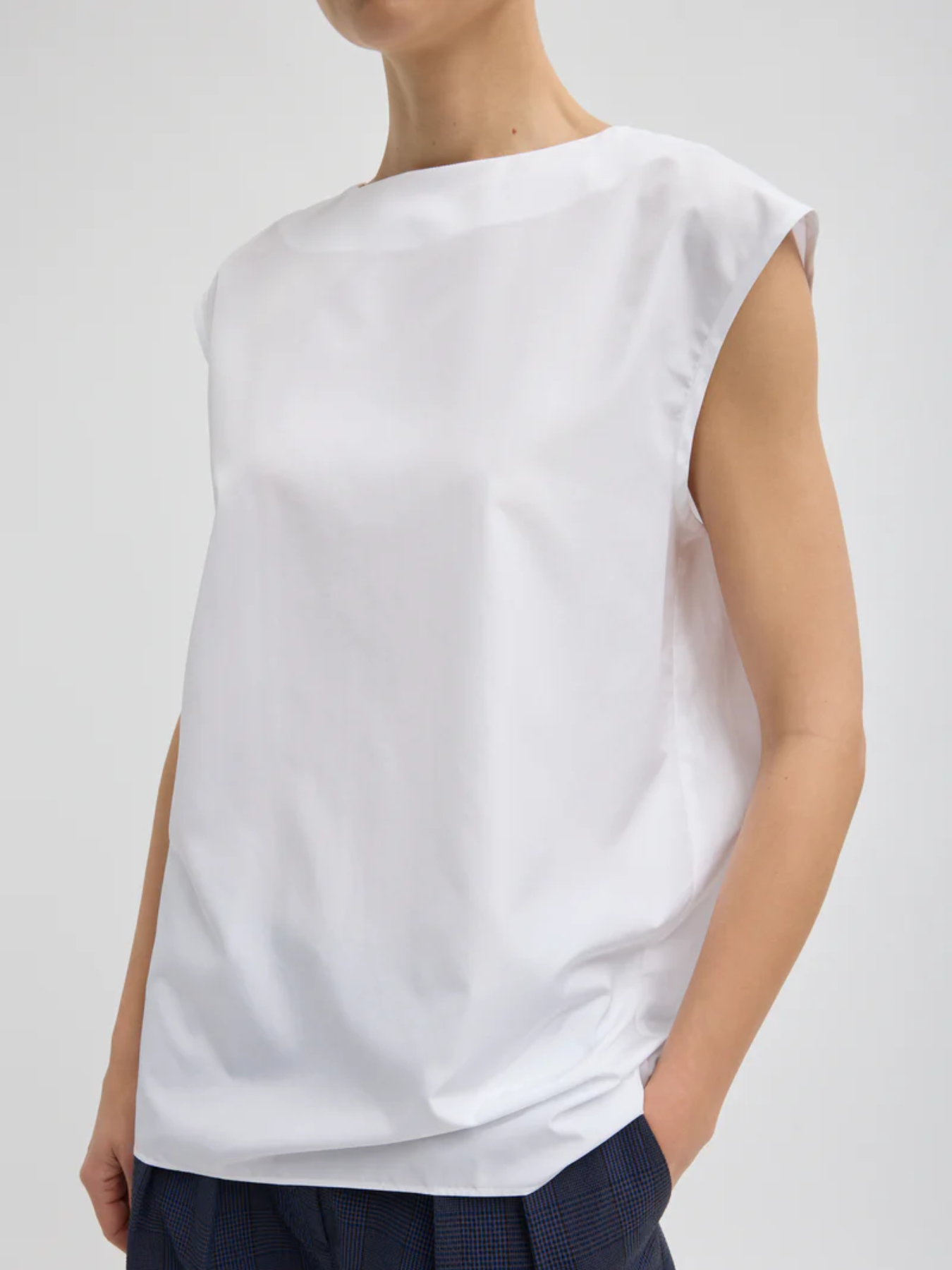 Tibi-Summer Nylon Sleeveless Cocoon Top - White-Tops-Boboli-Vancouver-Canada