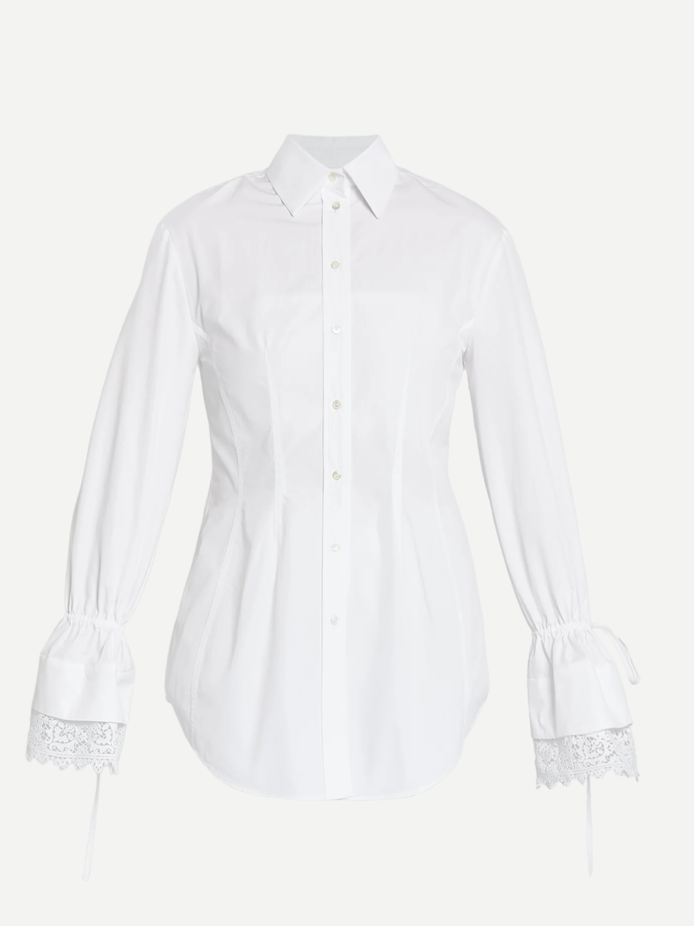 Erdem-Long Sleeve Tie Detail Shirt - White-Shirts-Boboli-Vancouver-Canada